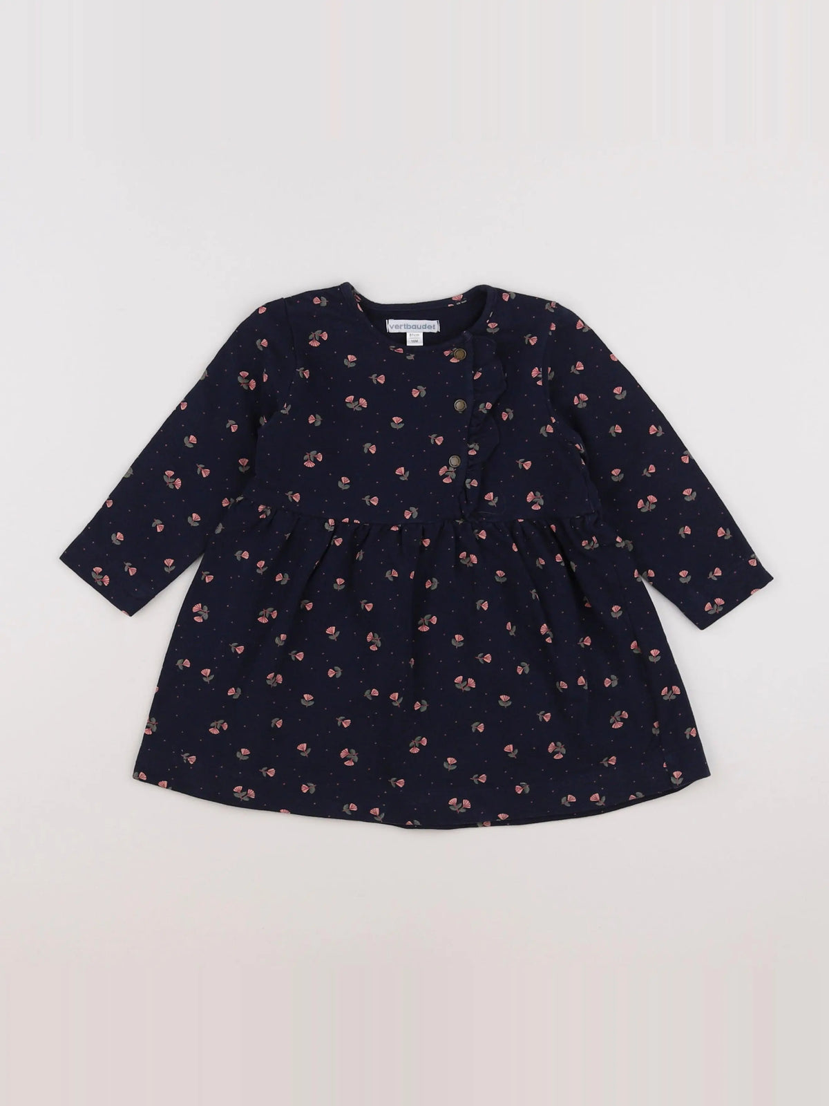 Vertbaudet - robe bleu, multicolore - 18 mois