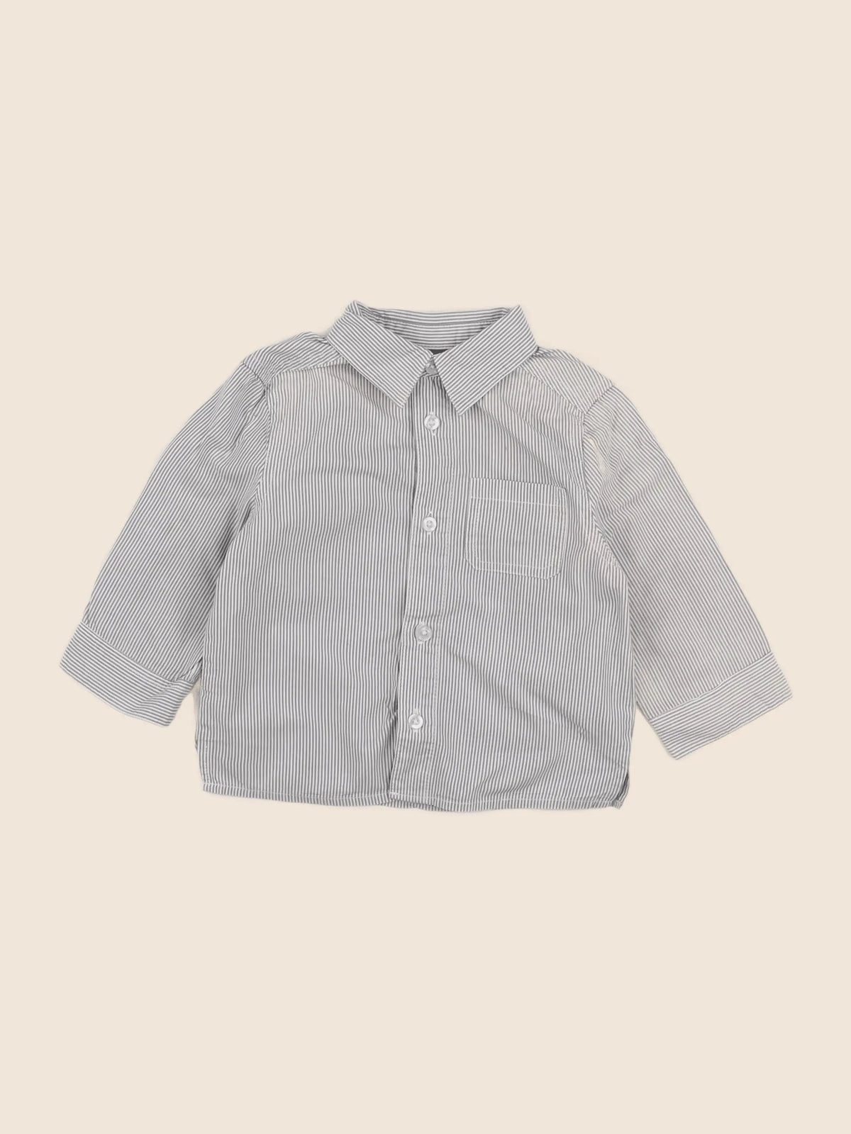 Vertbaudet - chemise gris - 12 mois