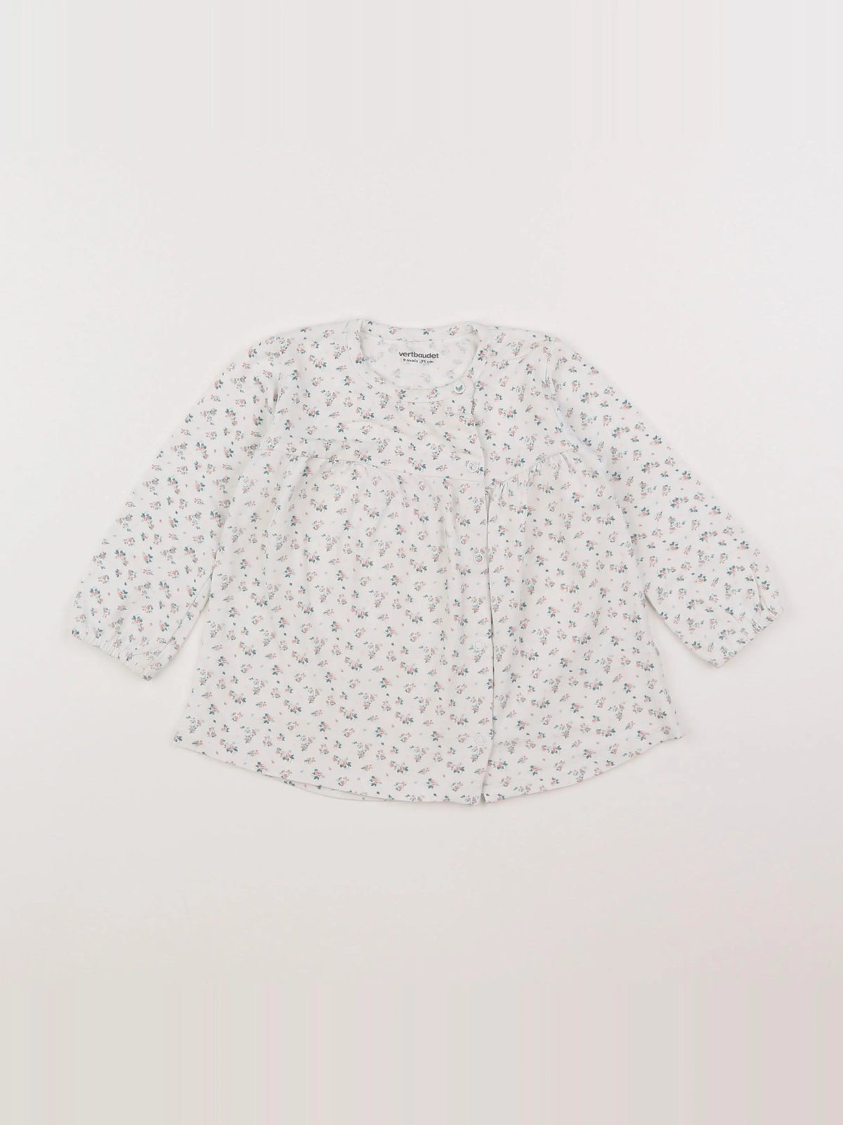 Vertbaudet - robe blanc, bleu - 9 mois