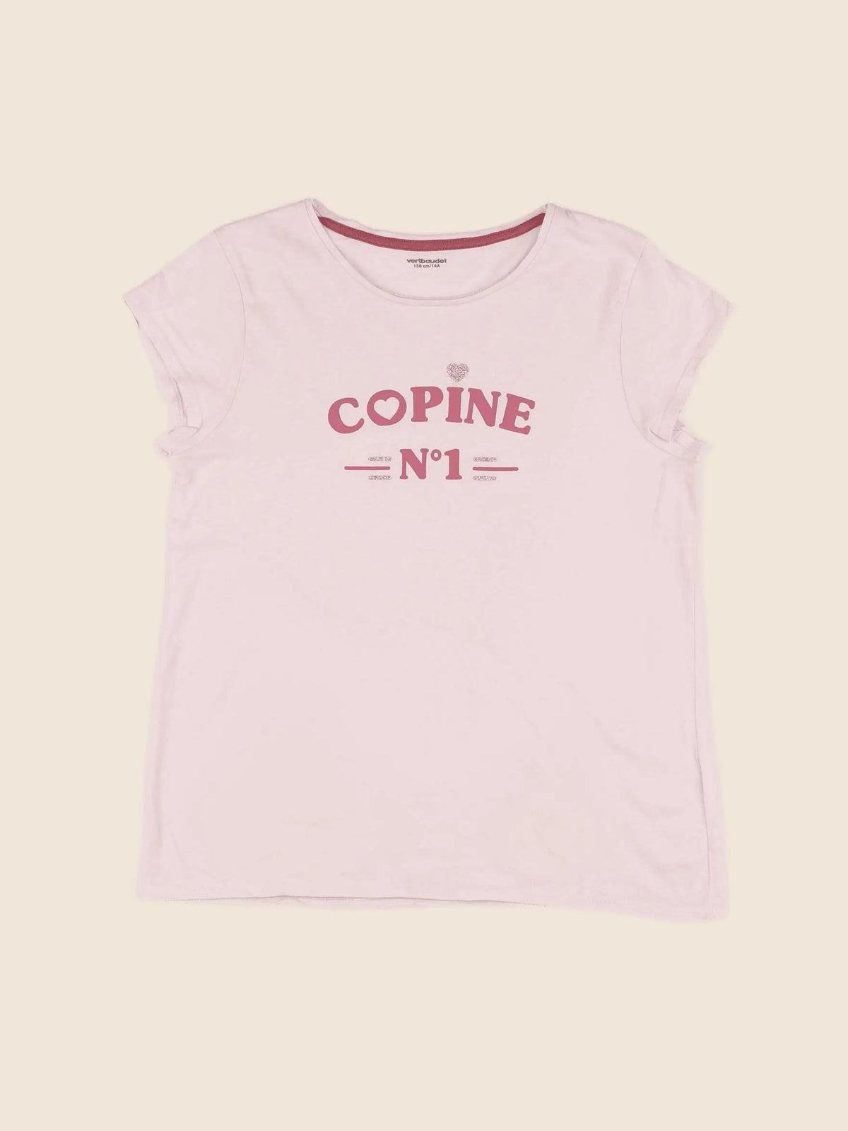 Vertbaudet - tee-shirt rose - 14 ans
