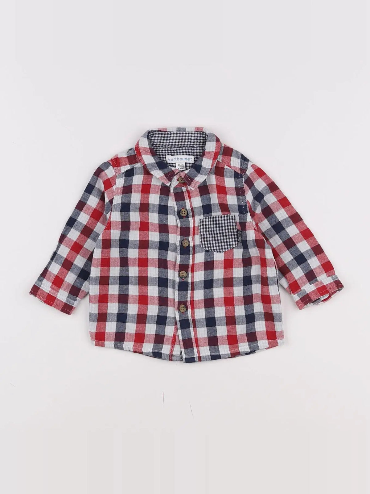 Vertbaudet - chemise multicolore - 6 mois