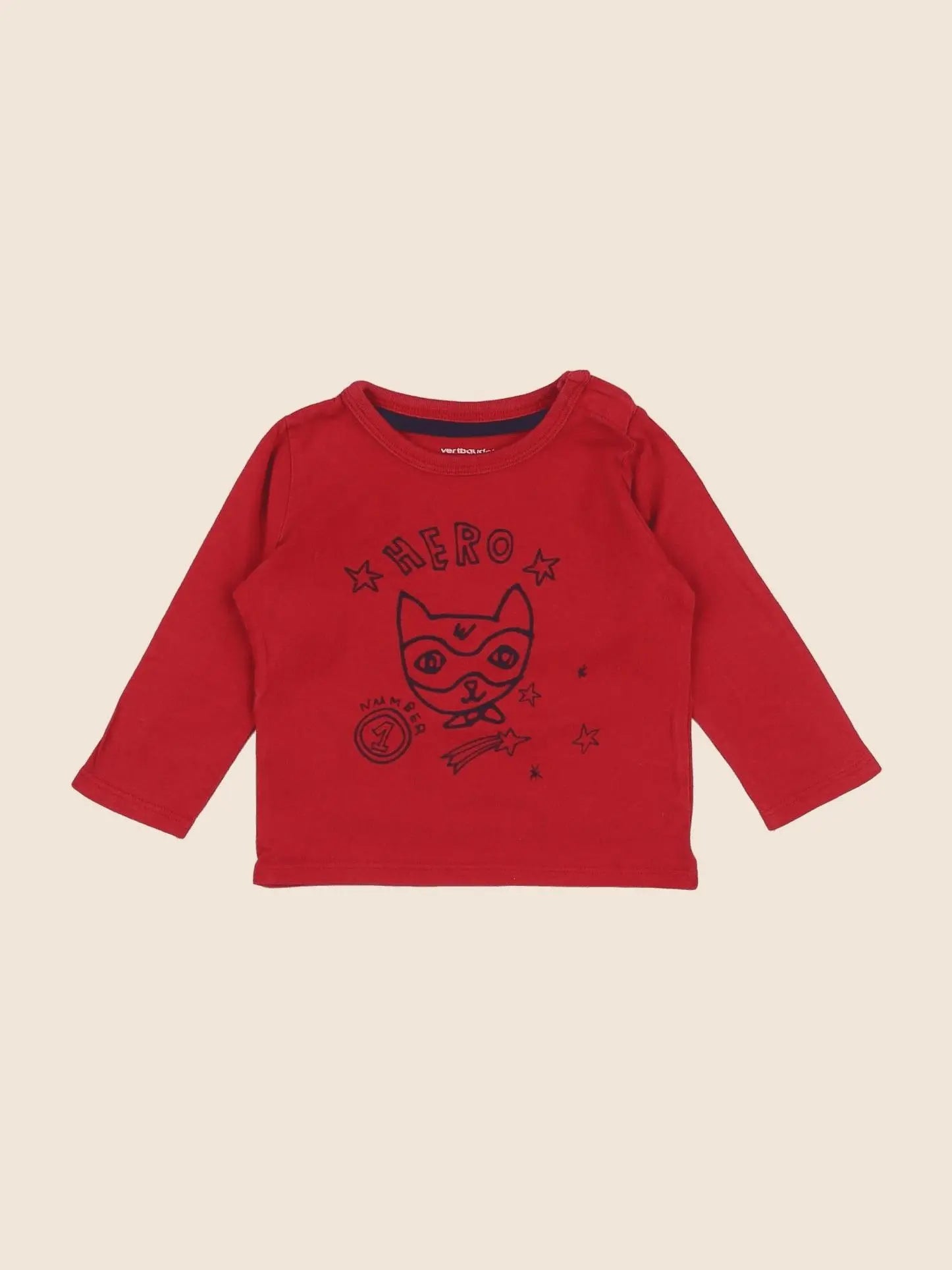 Vertbaudet - tee-shirt rouge - 9 mois