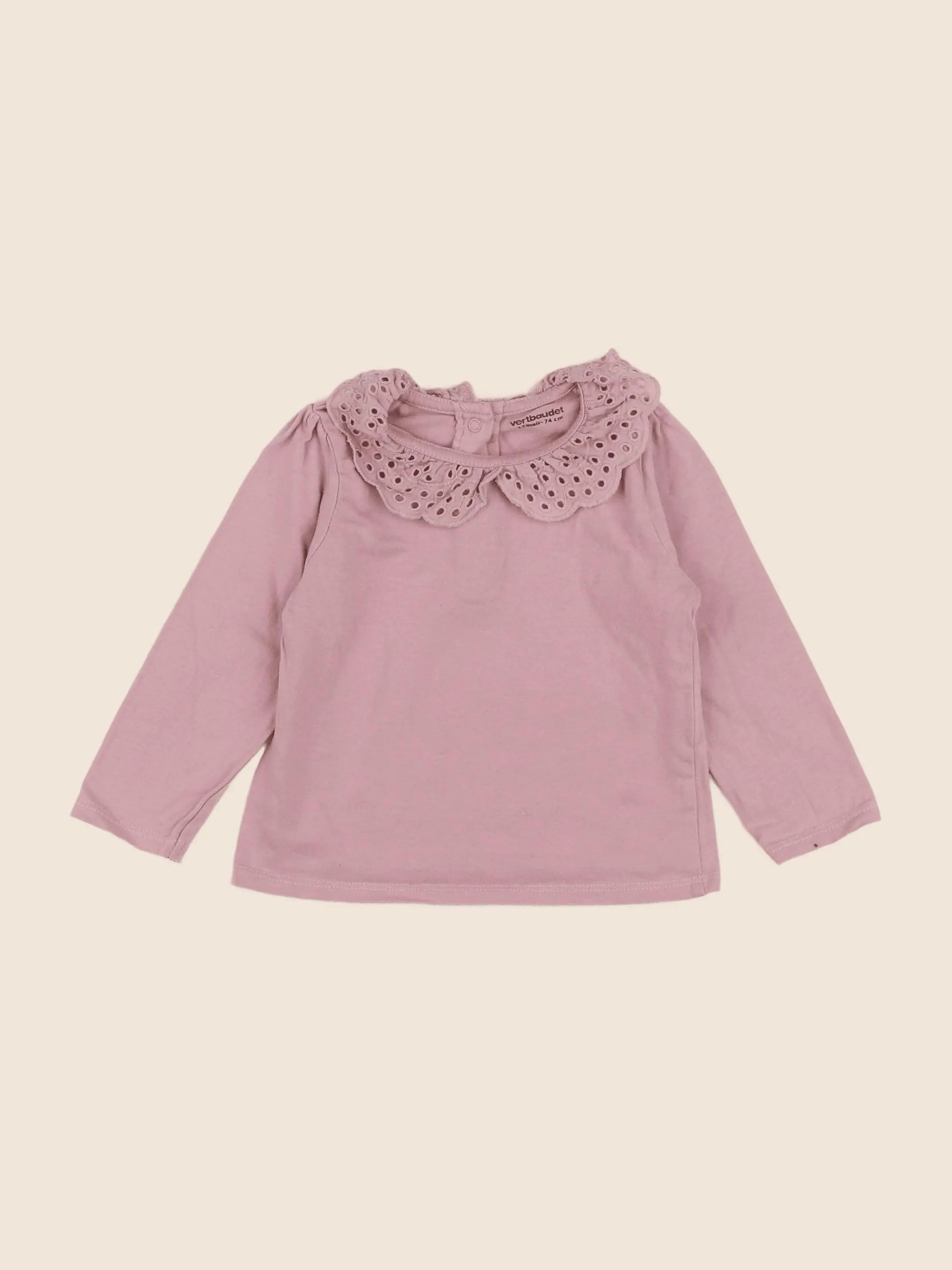 Vertbaudet - tee-shirt rose - 12 mois