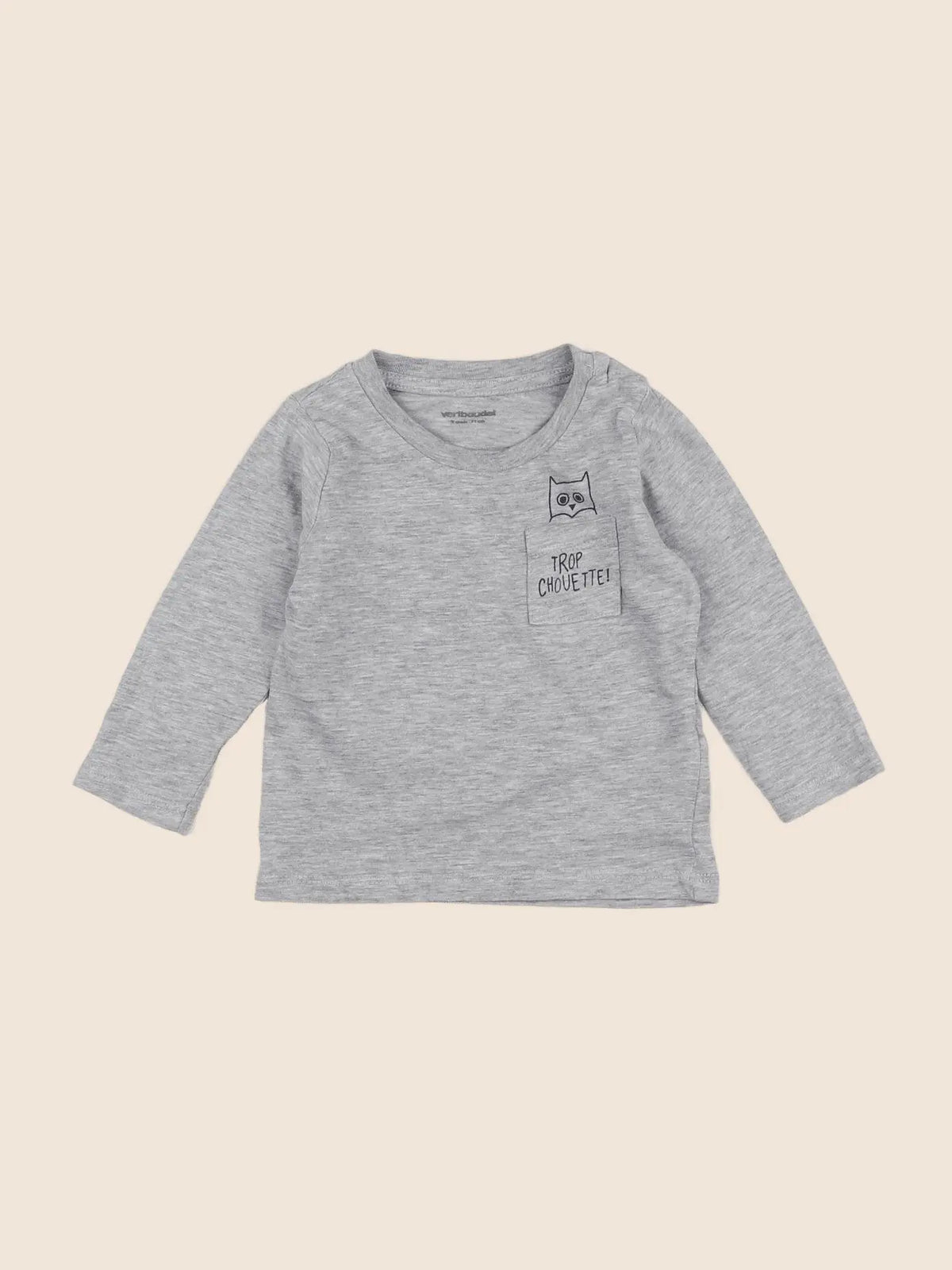 Vertbaudet - tee-shirt bleu, gris - 9 mois