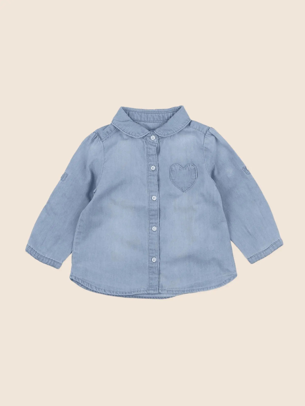 Vertbaudet - chemise bleu - 12 mois