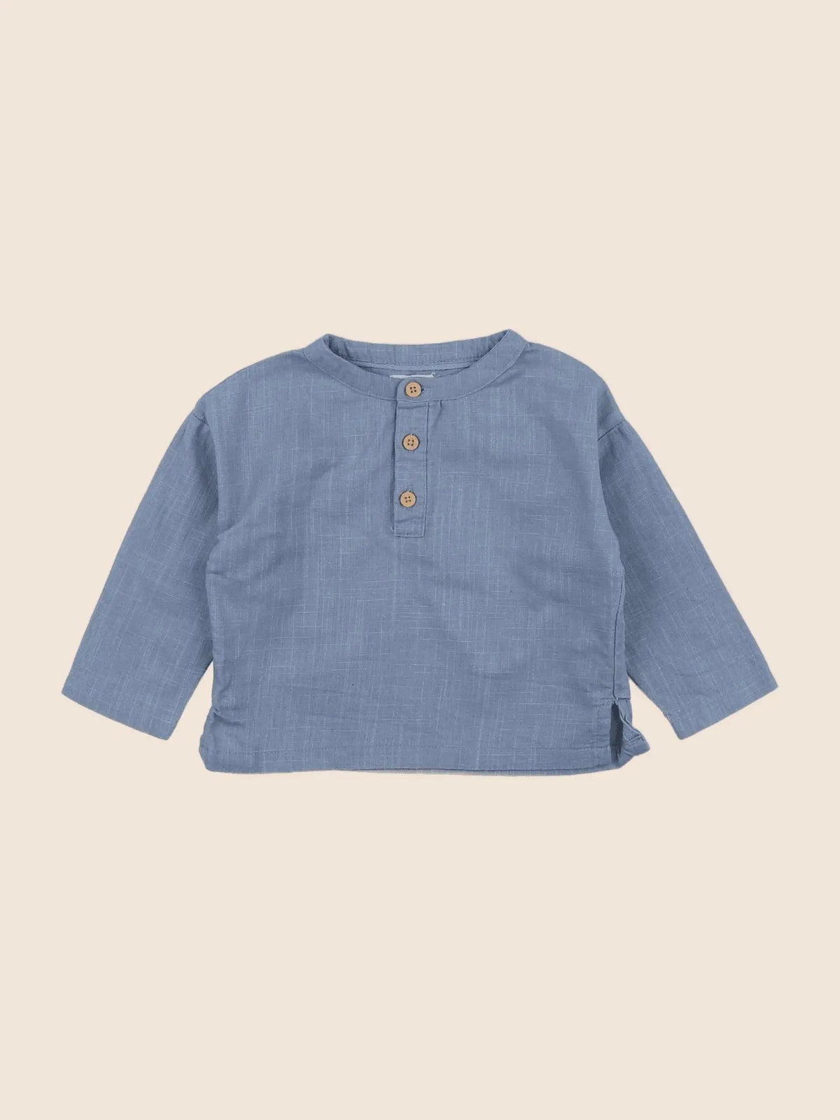 Vertbaudet - chemise bleu - 9 mois