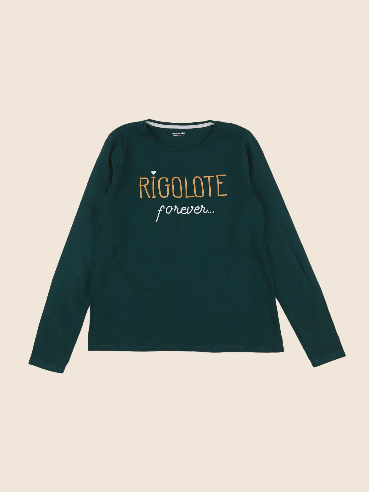 Vertbaudet - tee-shirt vert, or - 12 ans