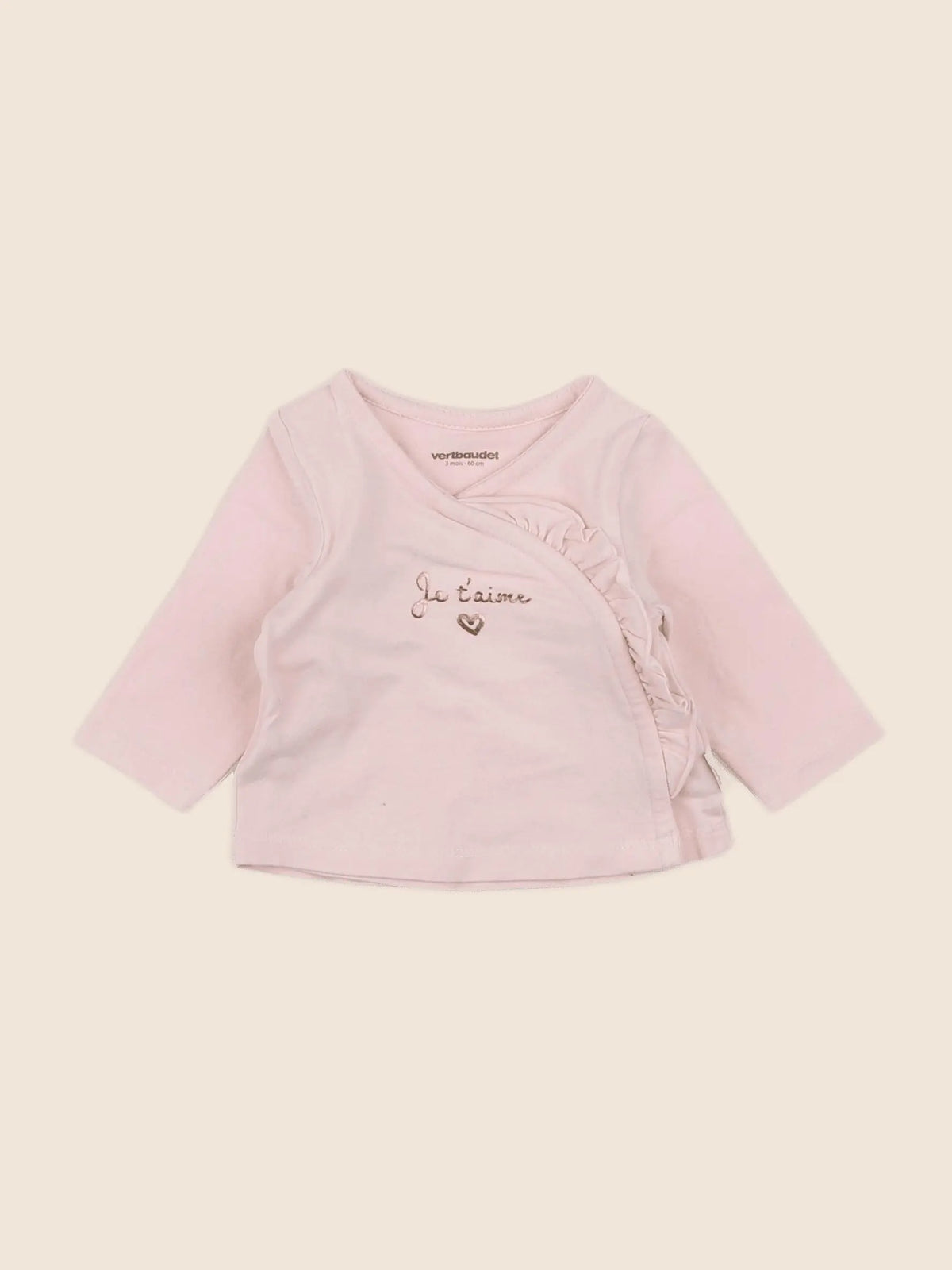 Vertbaudet - tee-shirt rose - 3 mois