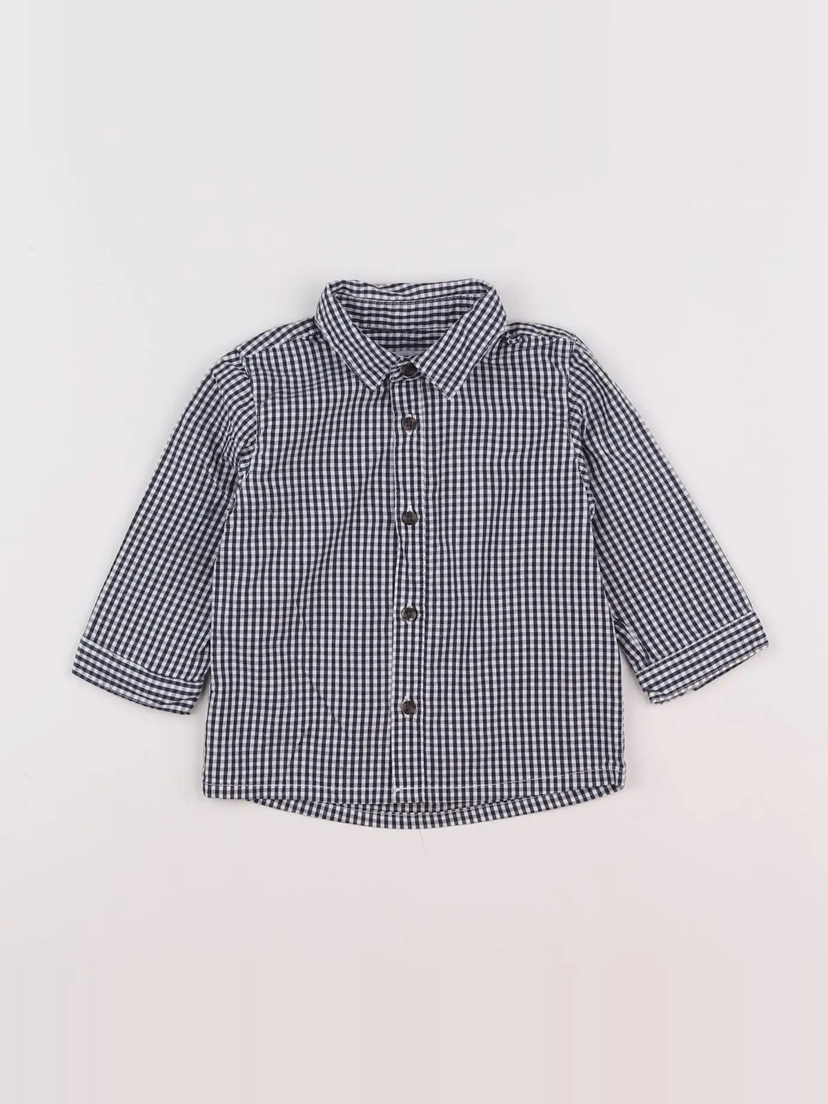Vertbaudet - chemise blanc, bleu - 9 mois