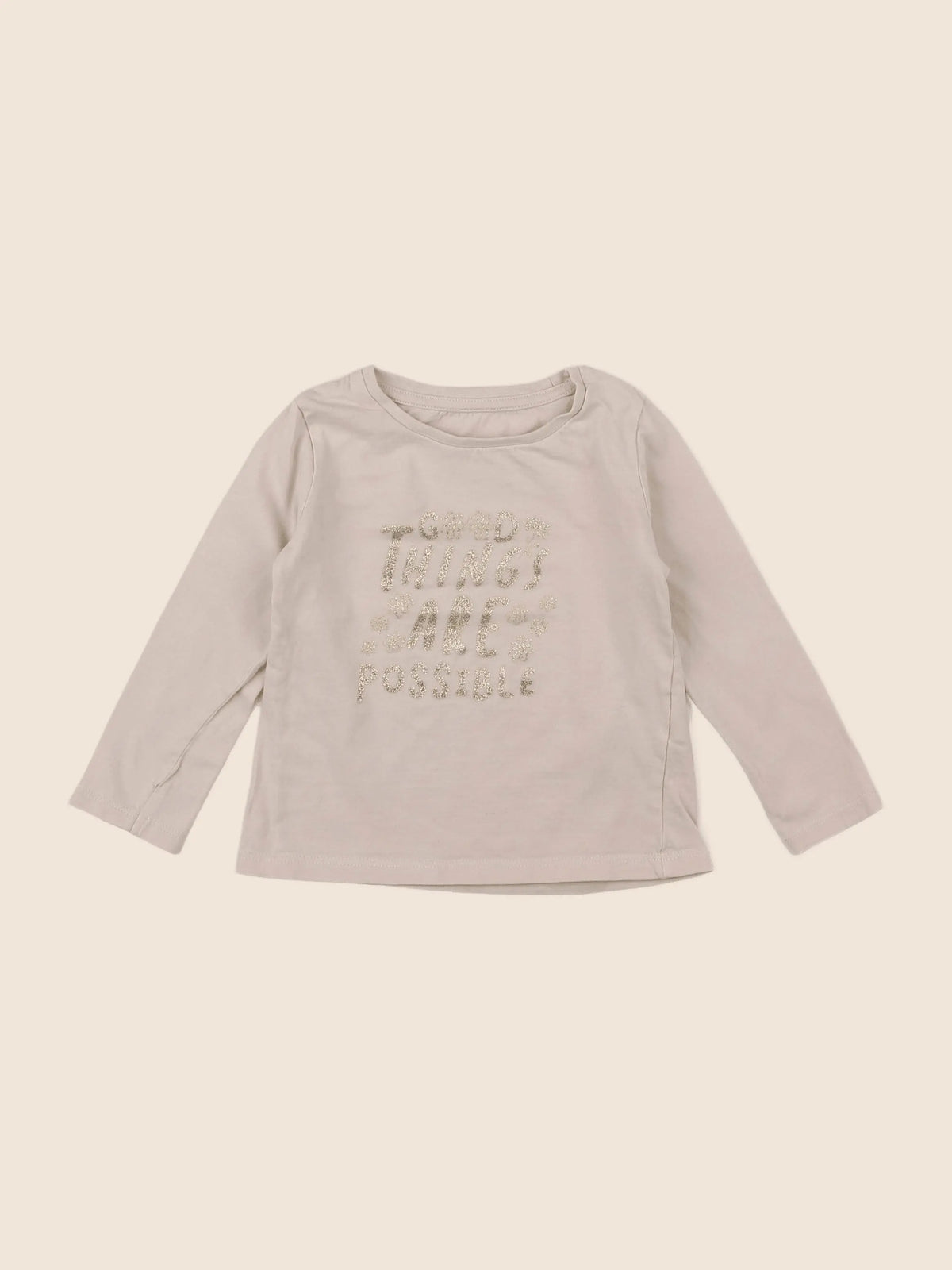 Vertbaudet - tee-shirt beige - 2 ans