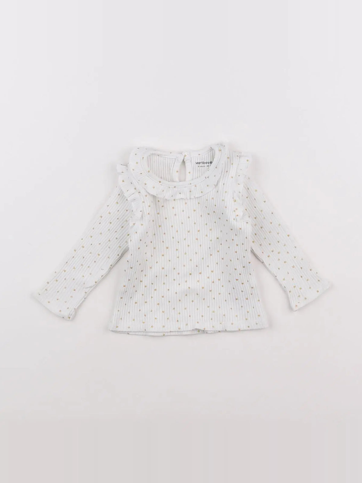 Vertbaudet - tee-shirt blanc, or - 6 mois