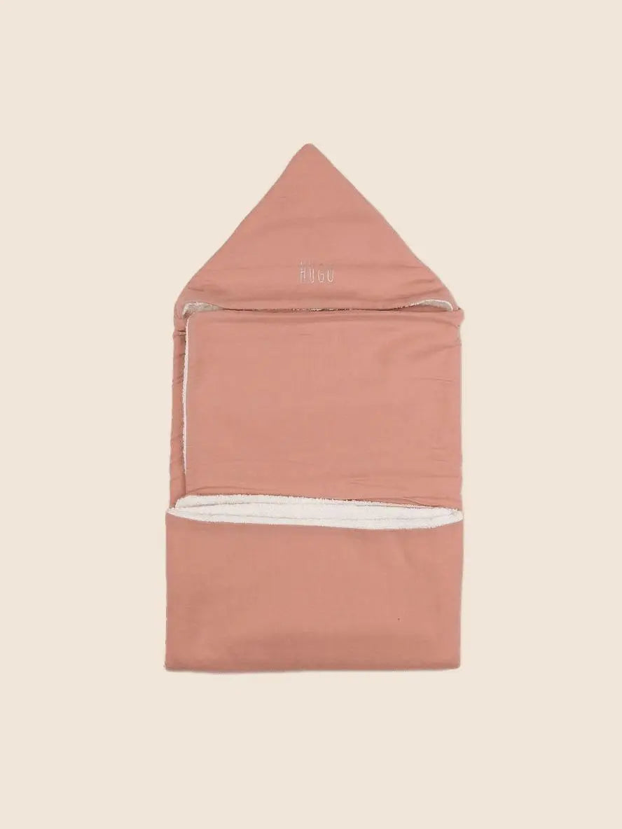 Petit Picotin - "HUGO" cape de bain rose - 102x62 cm