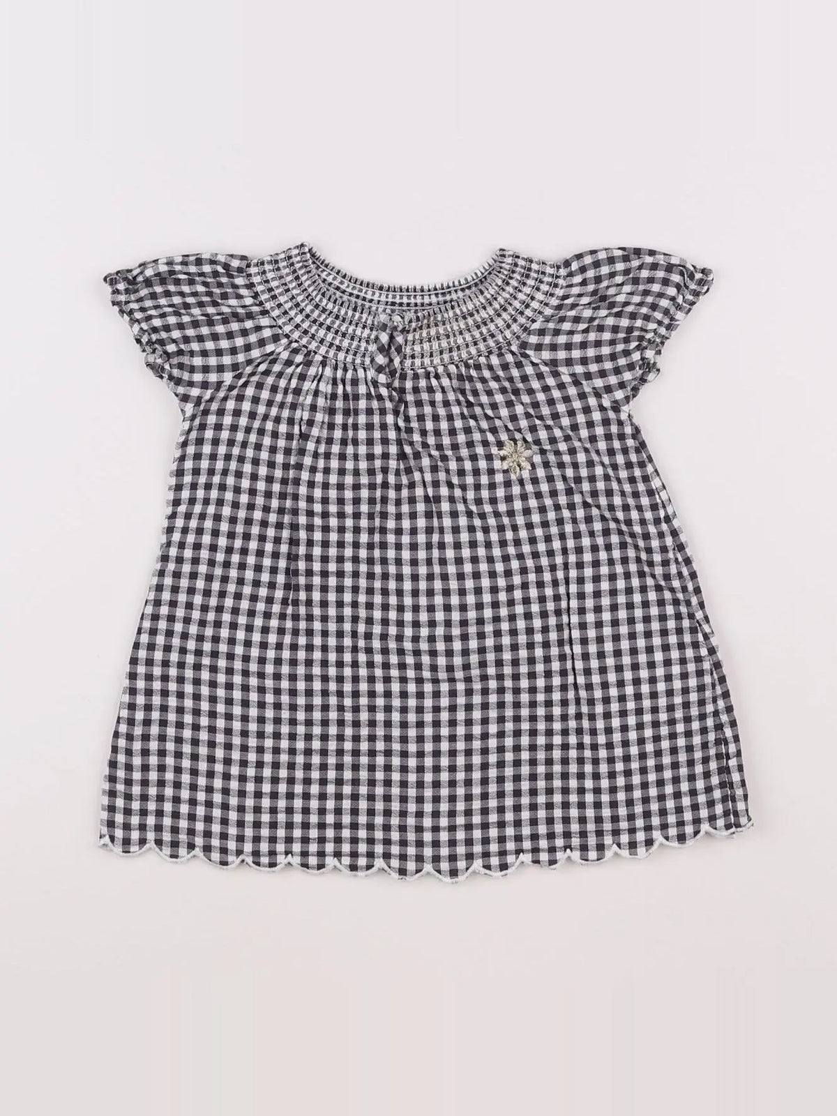 Vertbaudet - robe gris, blanc - 6 mois
