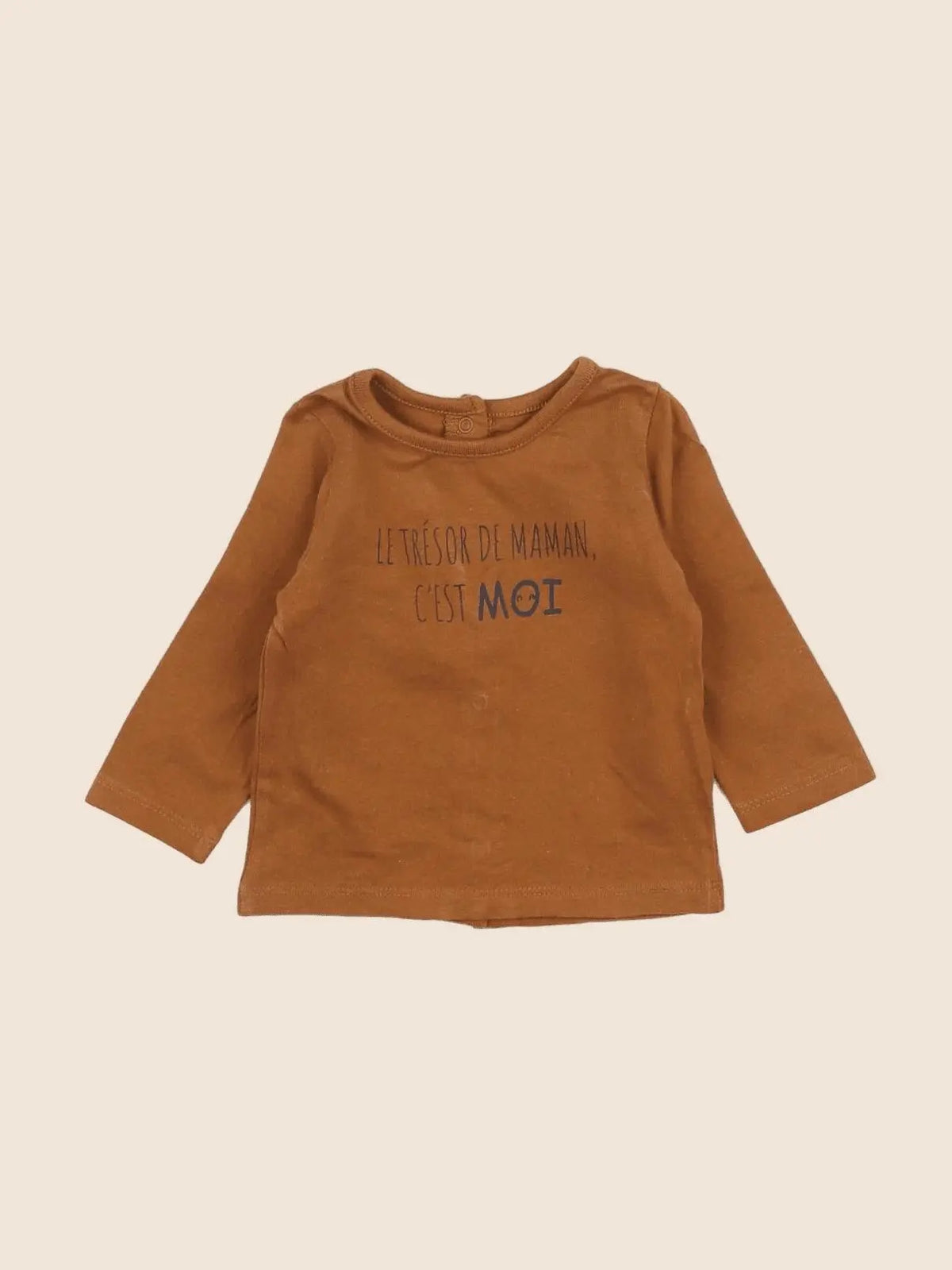 Vertbaudet - tee-shirt marron - 3 mois
