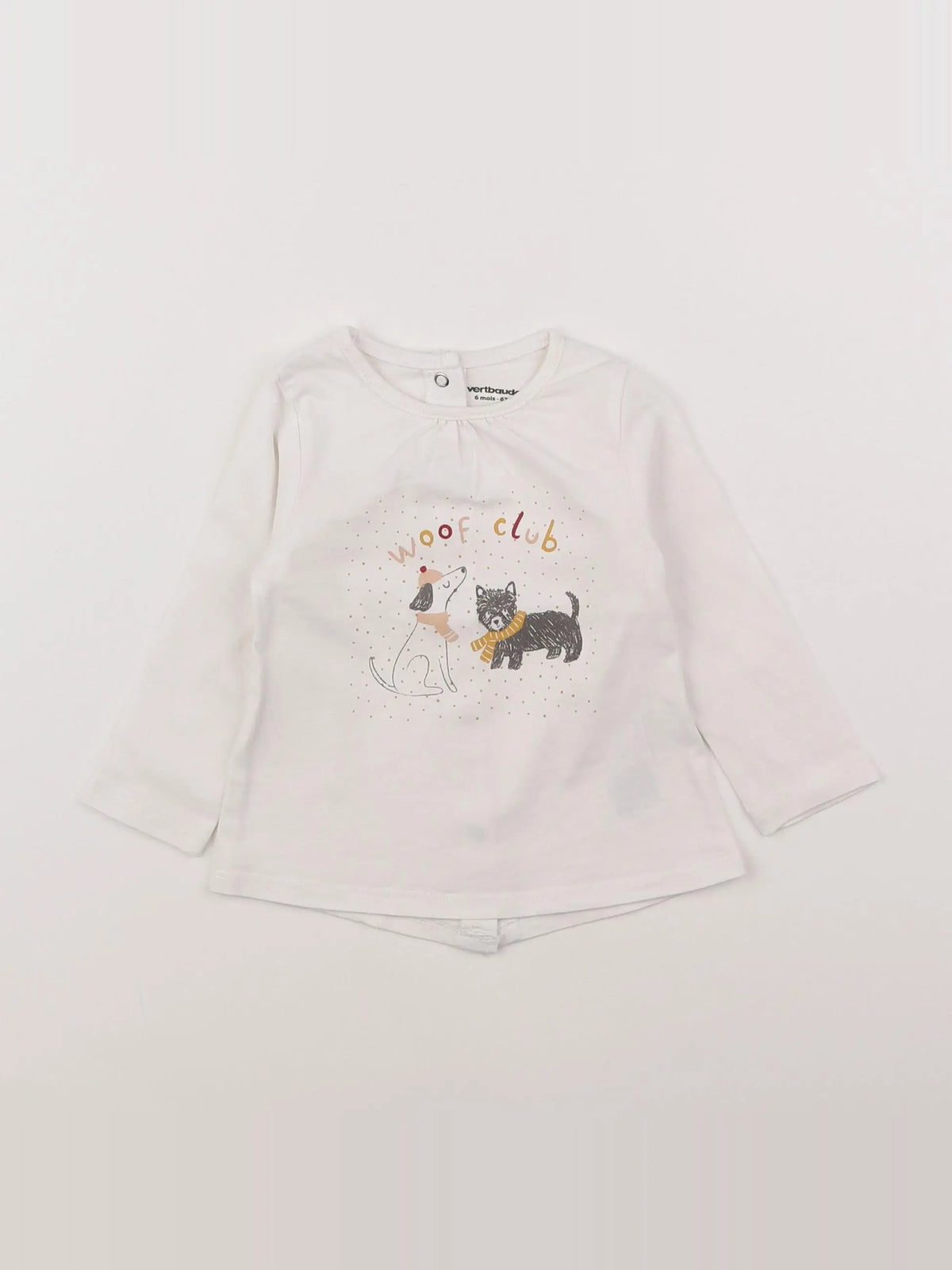Vertbaudet - tee-shirt blanc - 6 mois