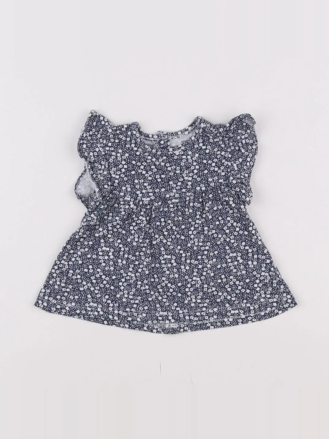 Vertbaudet - tee-shirt blanc, bleu - 3 mois