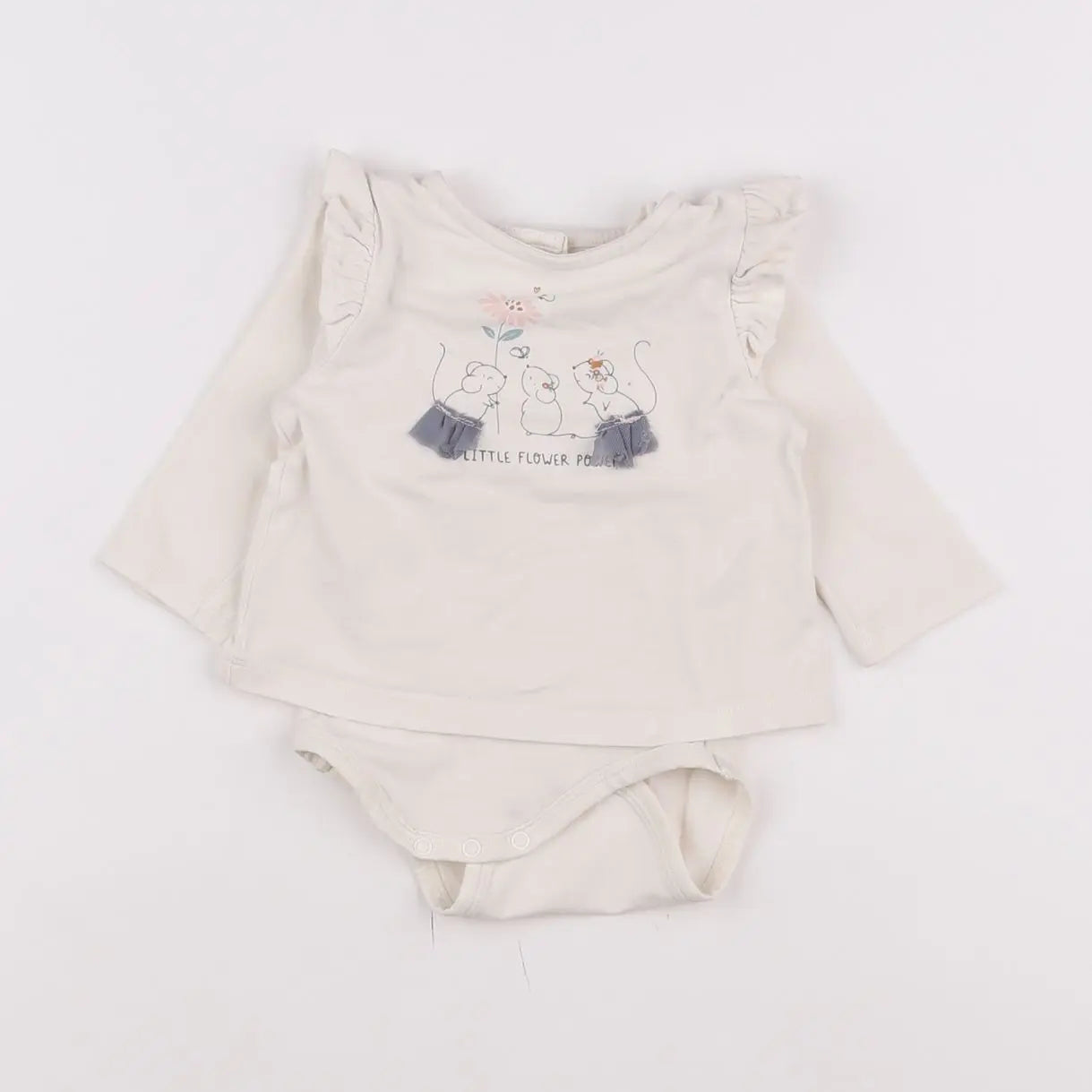Vertbaudet - body tee-shirt beige - 3 mois