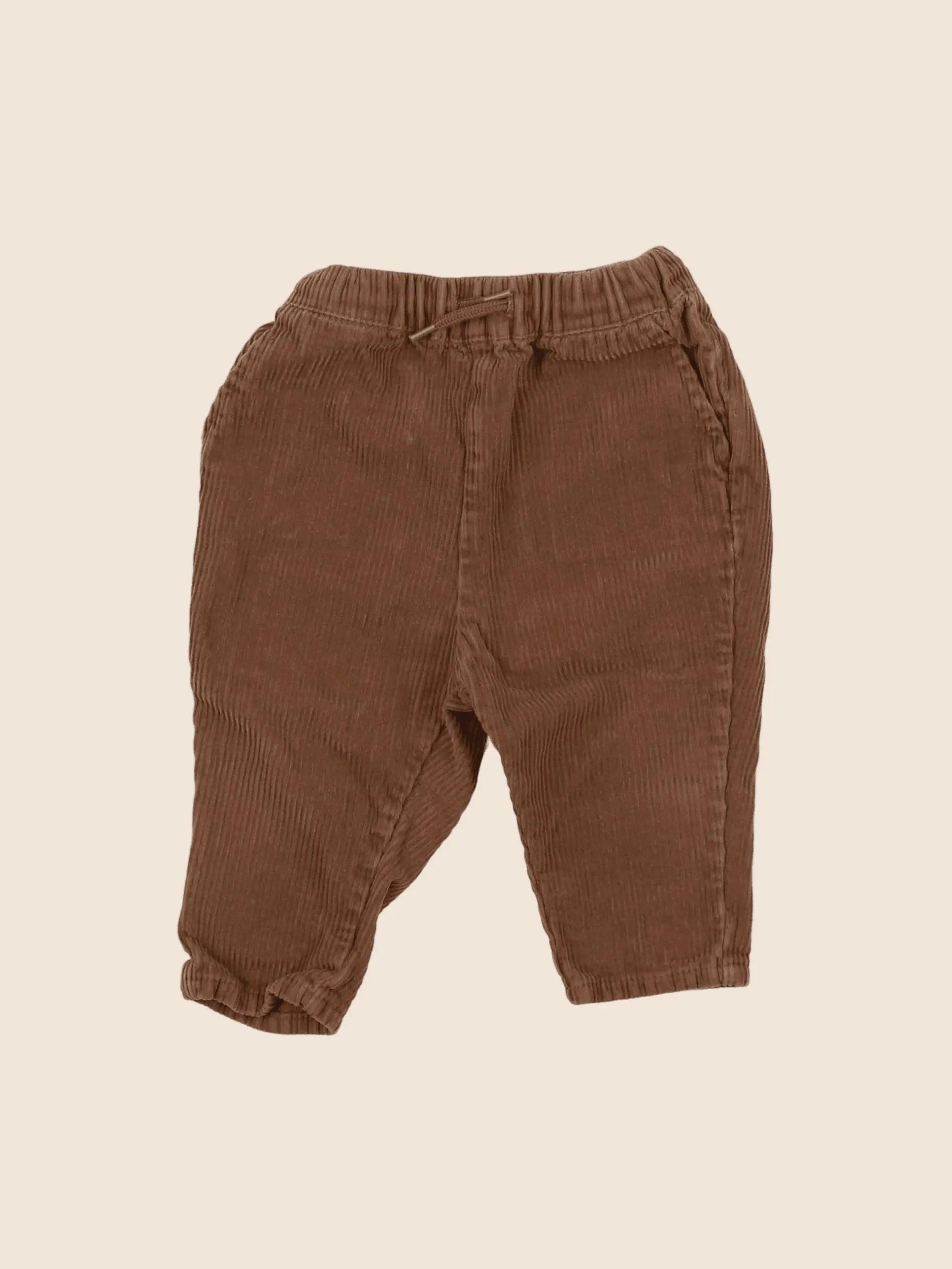 Vertbaudet - pantalon marron - 12 mois