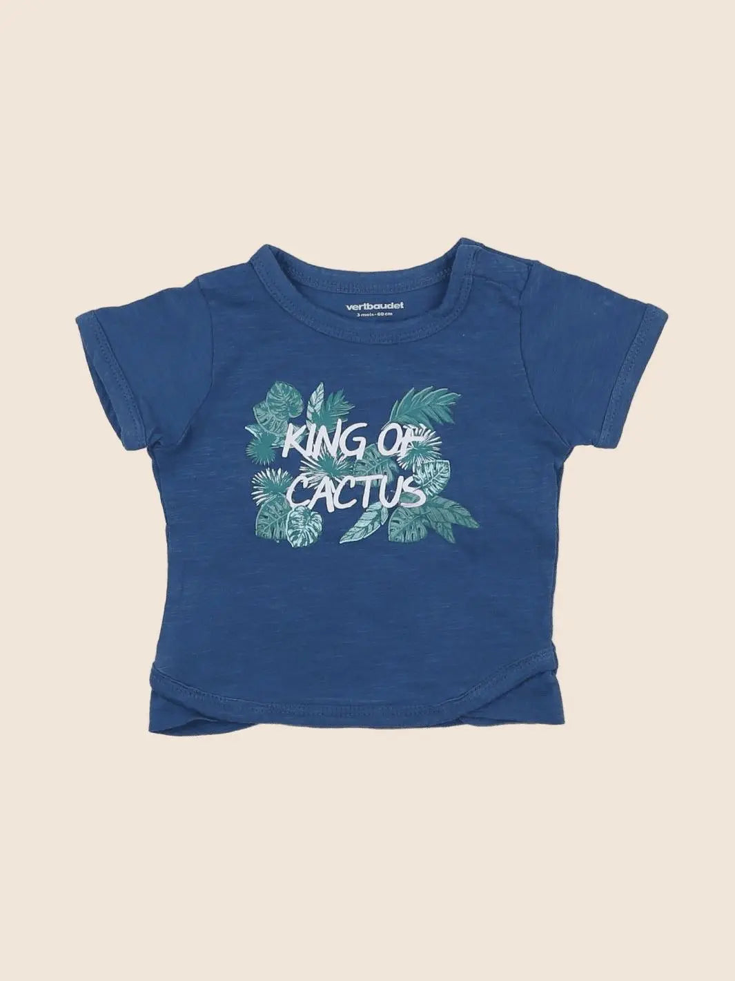 Vertbaudet - tee-shirt bleu - 3 mois
