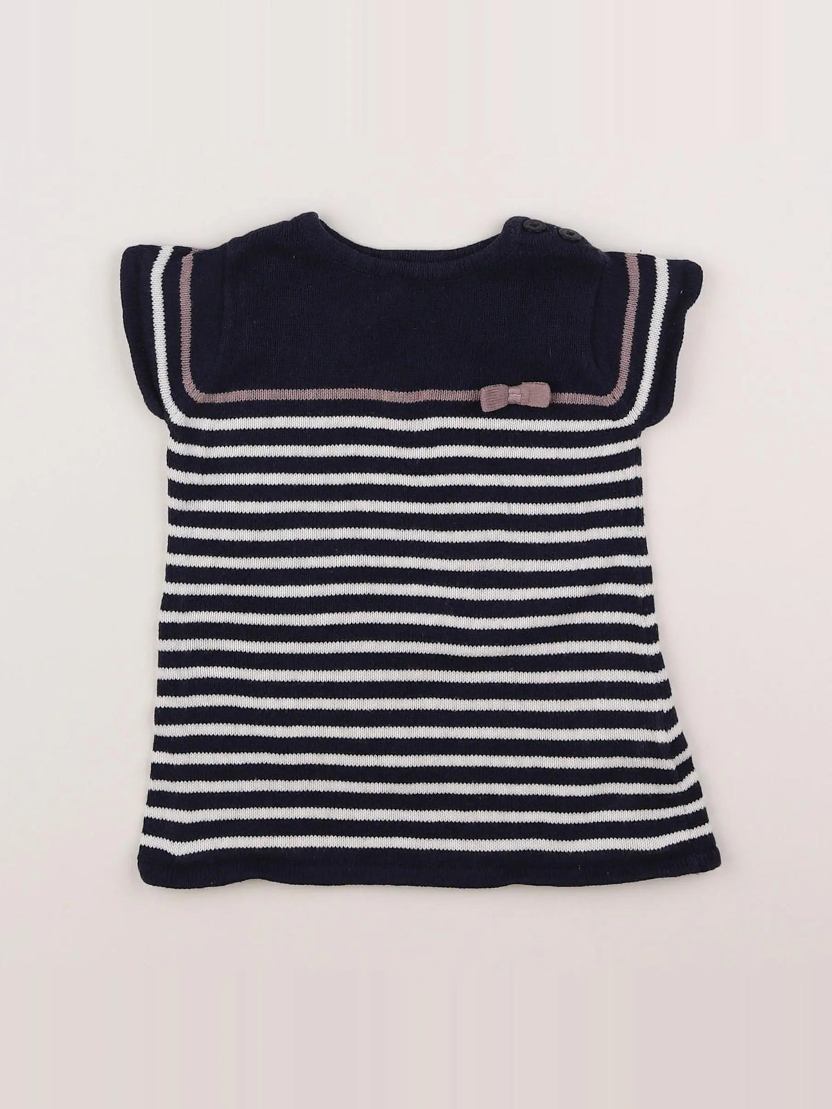 Vertbaudet - robe blanc, bleu - 6 mois