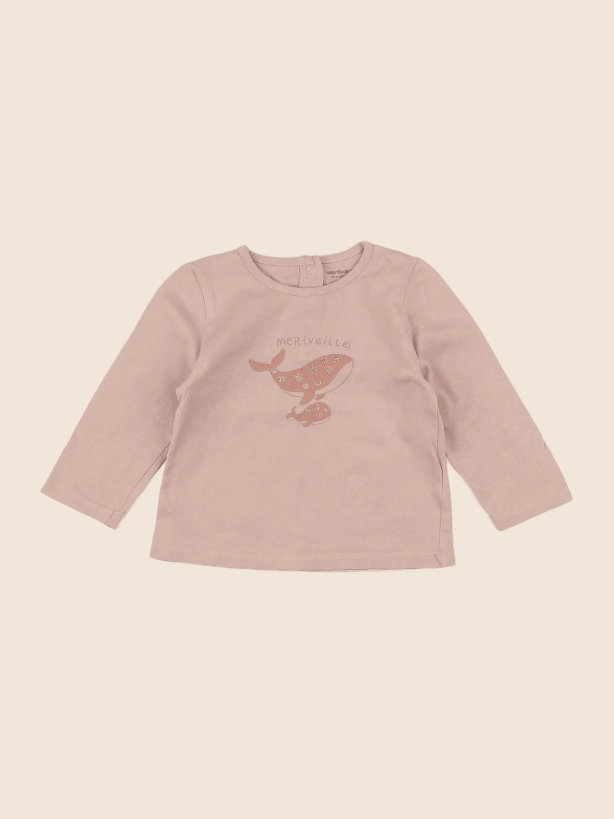 Vertbaudet - tee-shirt rose - 12 mois