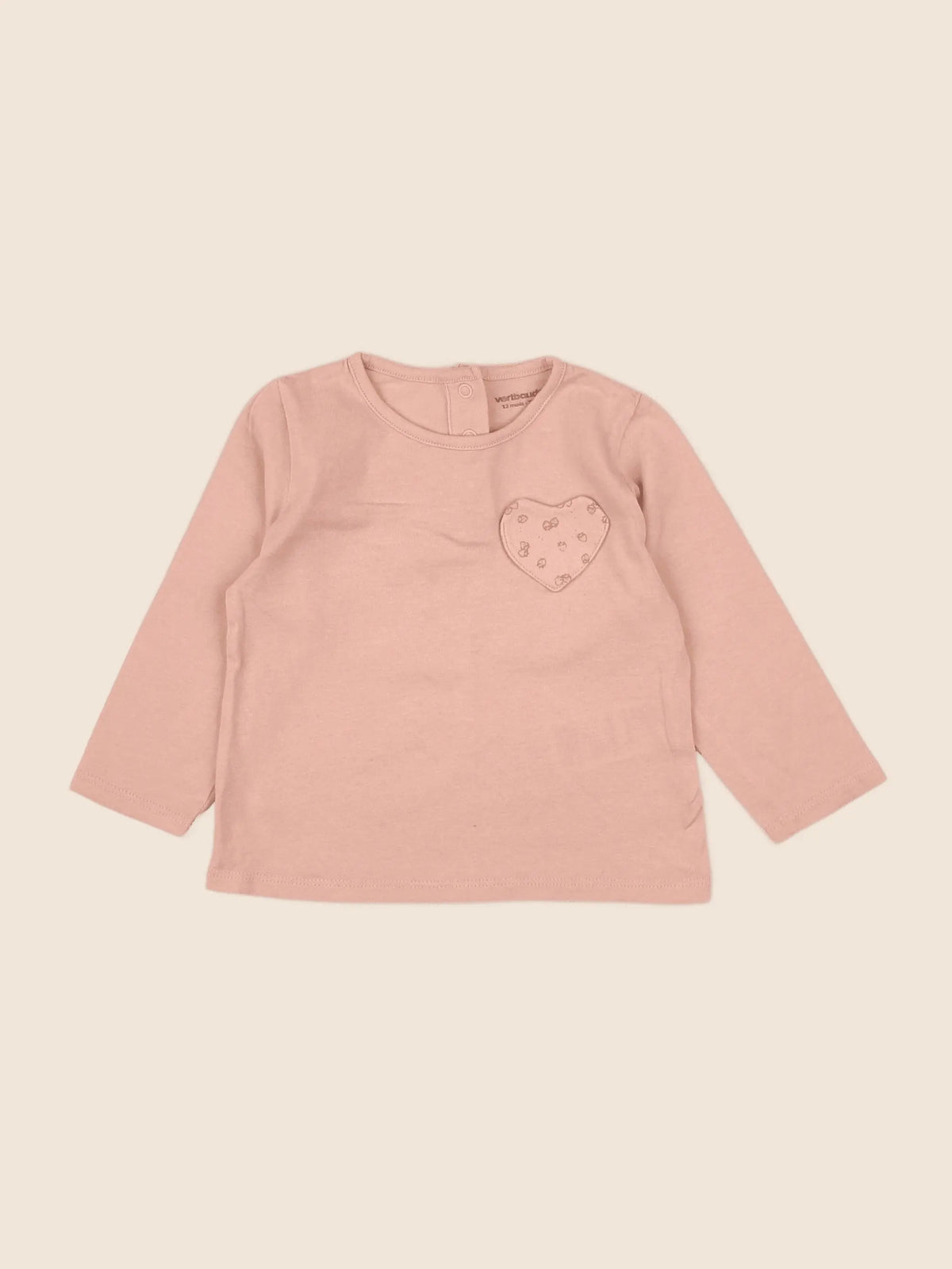 Vertbaudet - tee-shirt rose - 12 mois