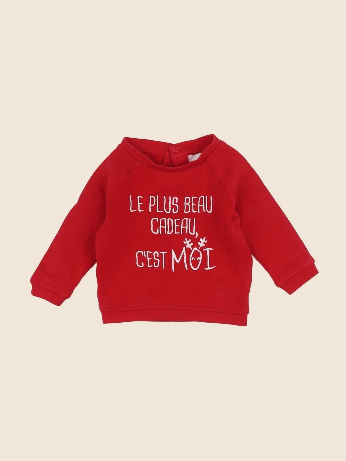 Vertbaudet - sweat rouge - 3 mois