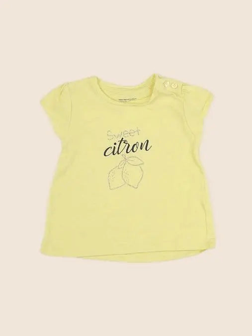 Vertbaudet - tee-shirt jaune - 6 mois