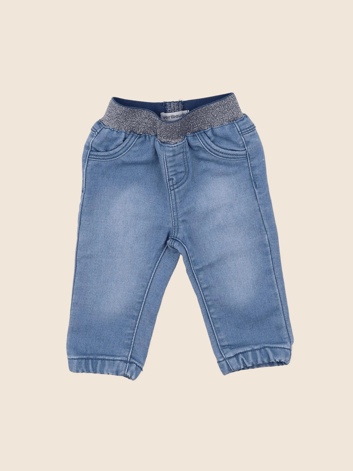 Vertbaudet - jegging bleu - 6 mois