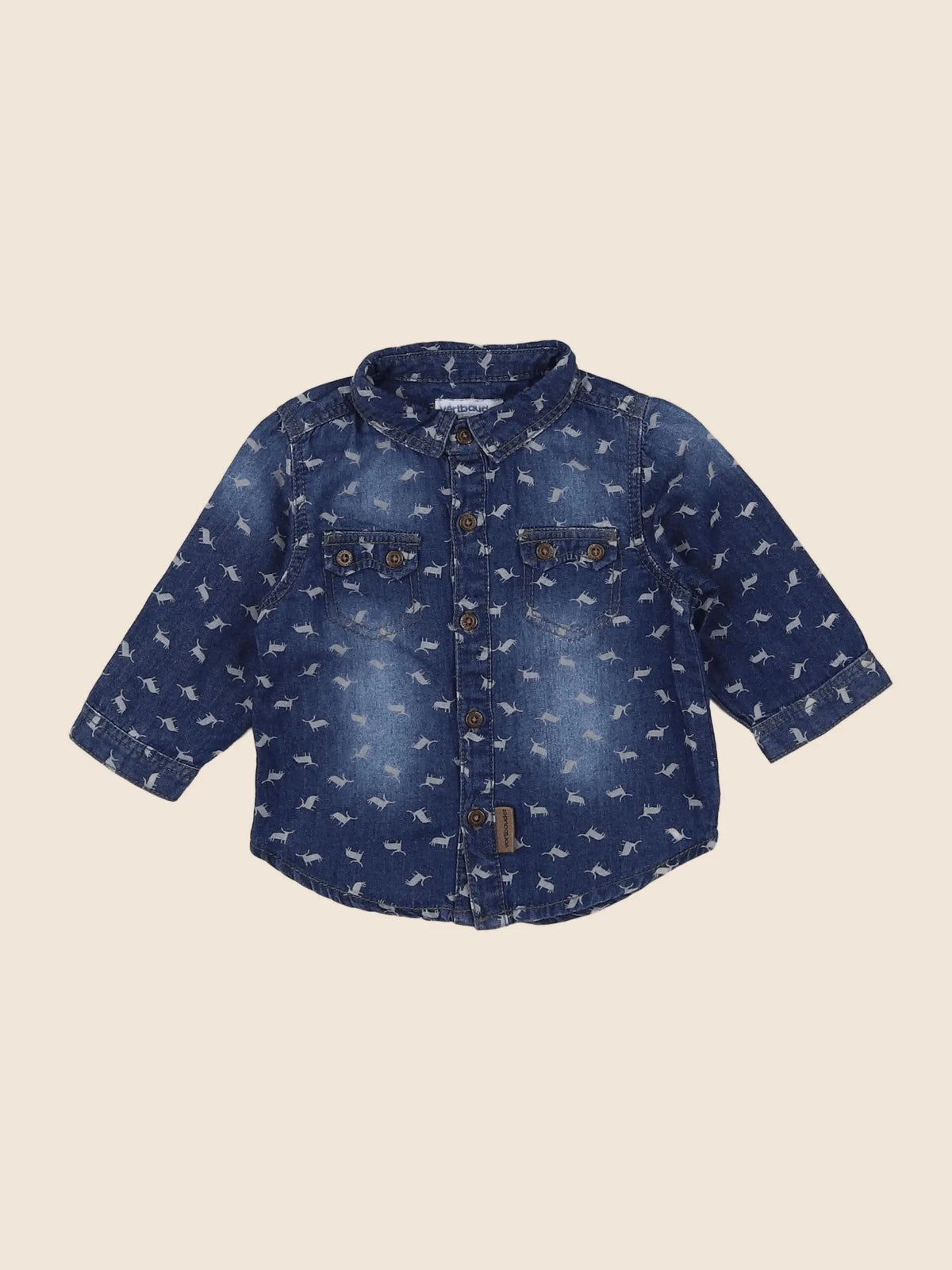 Vertbaudet - chemise bleu - 3 mois