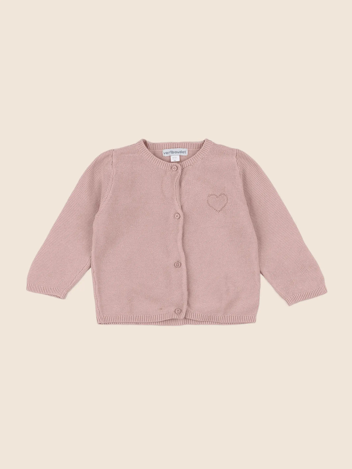Vertbaudet - gilet rose, or - 6 mois