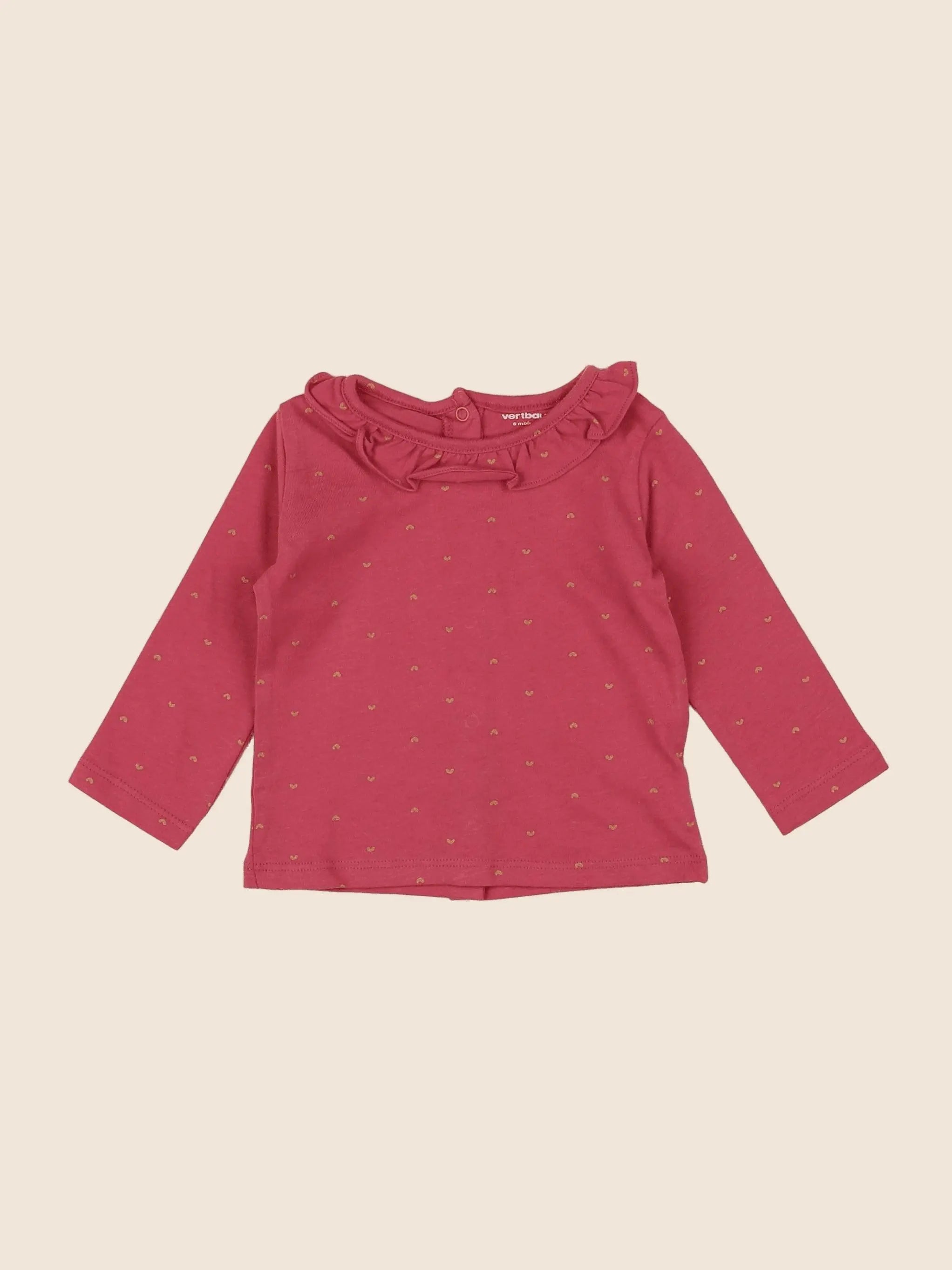 Vertbaudet - tee-shirt rose - 6 mois