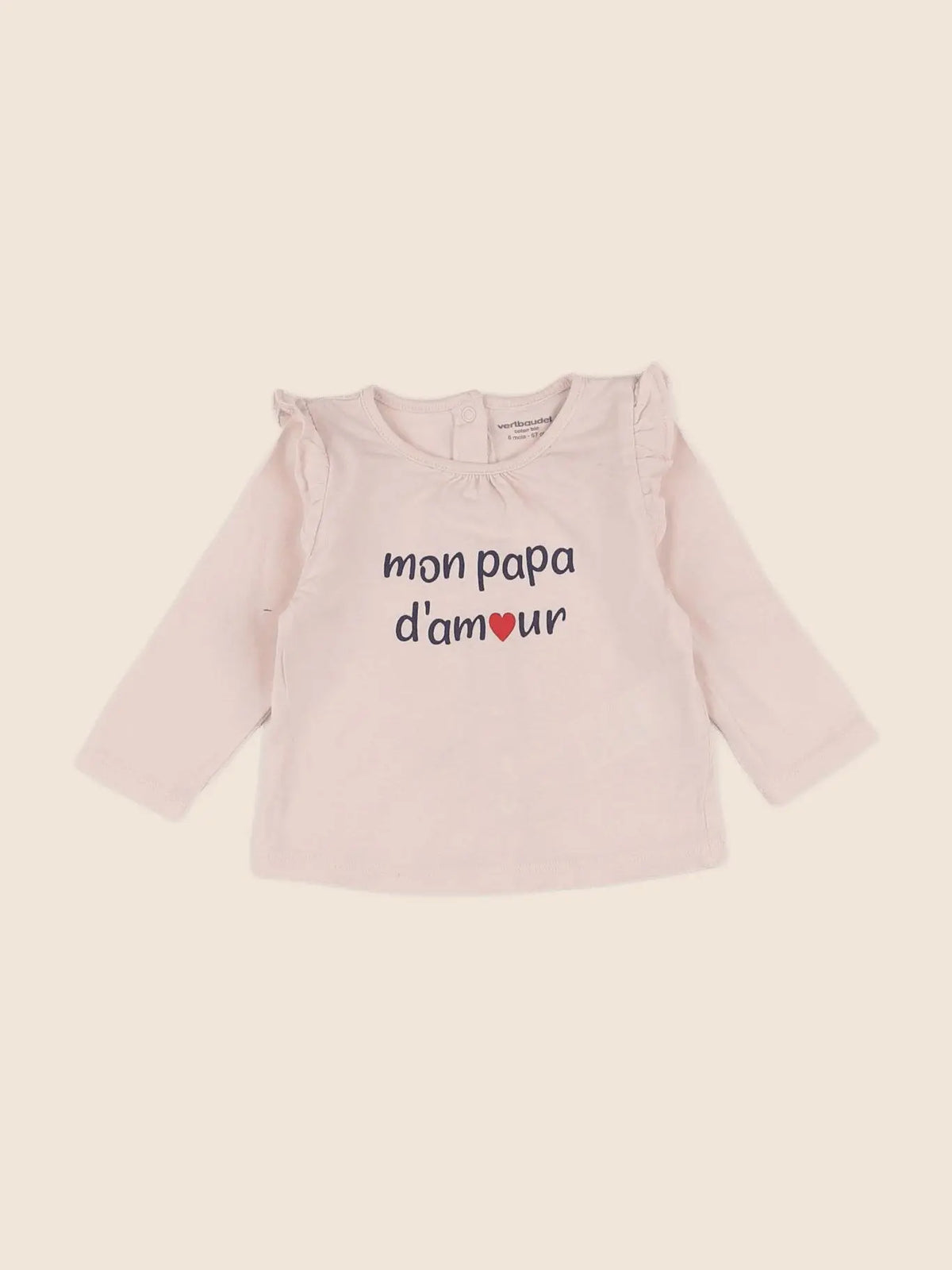 Vertbaudet - tee-shirt rose - 6 mois