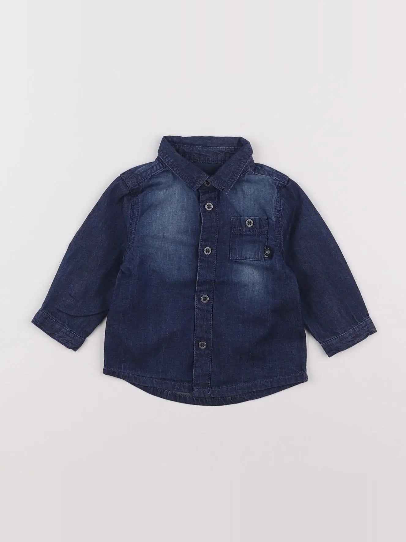 Vertbaudet - chemise bleu - 6 mois