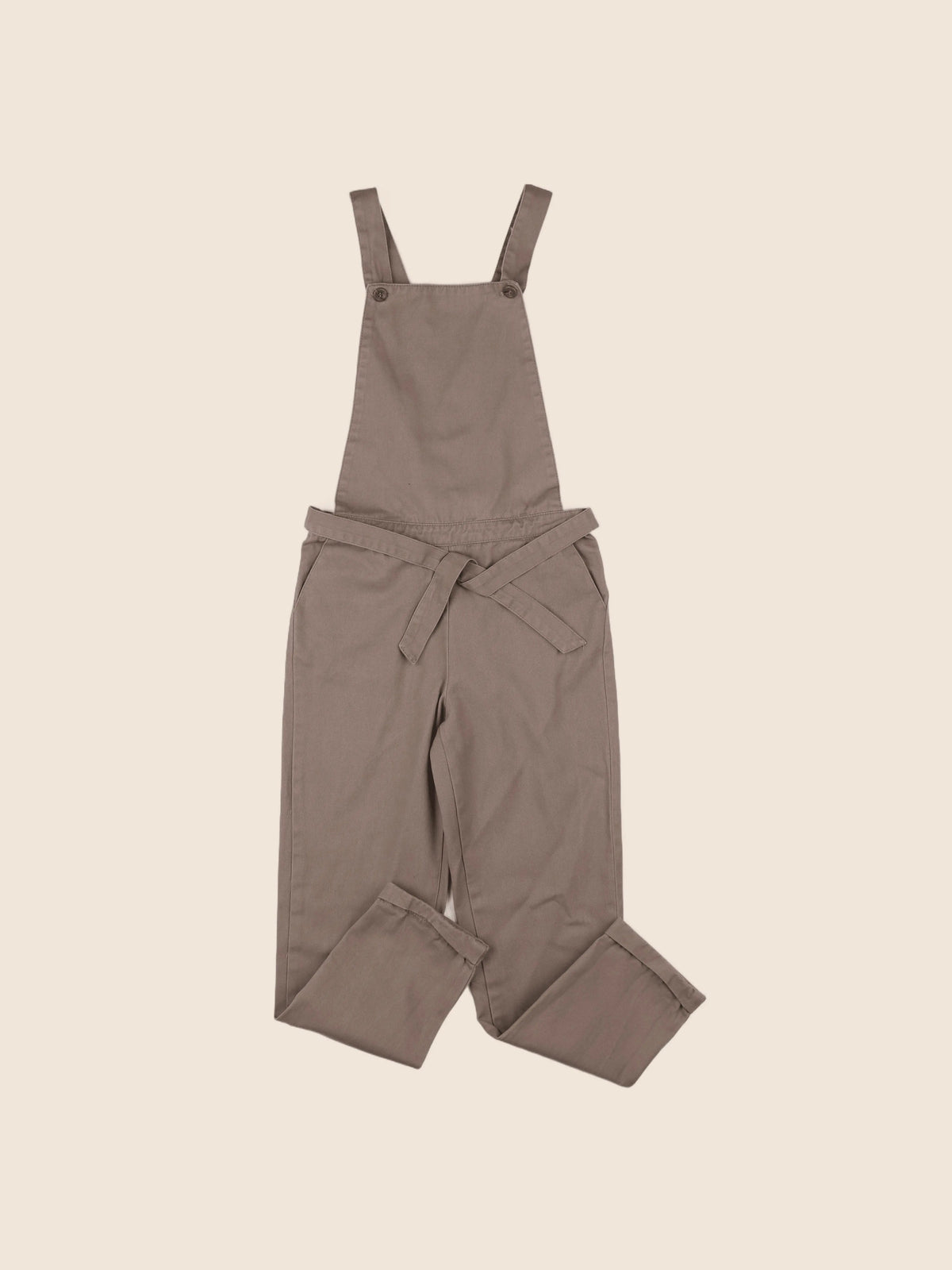 Bonnet à Pompon - salopette marron - 10 ans