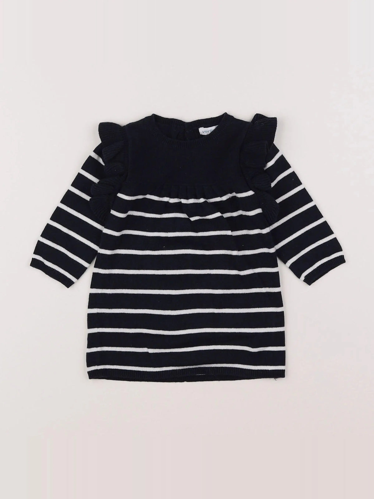 Vertbaudet - robe bleu, blanc - 6 mois