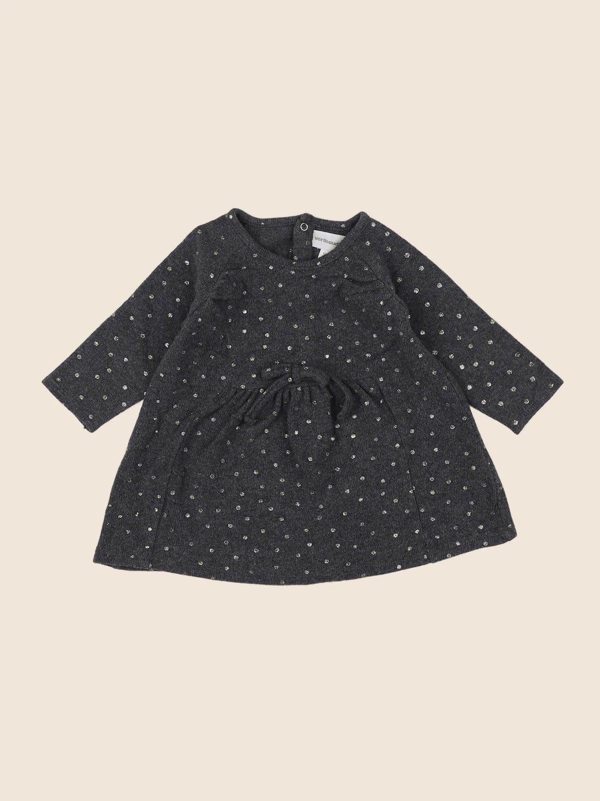 Vertbaudet - robe gris, or - 6 mois