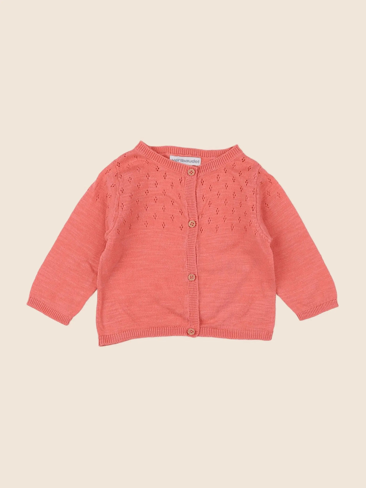 Vertbaudet - gilet rose - 3 mois