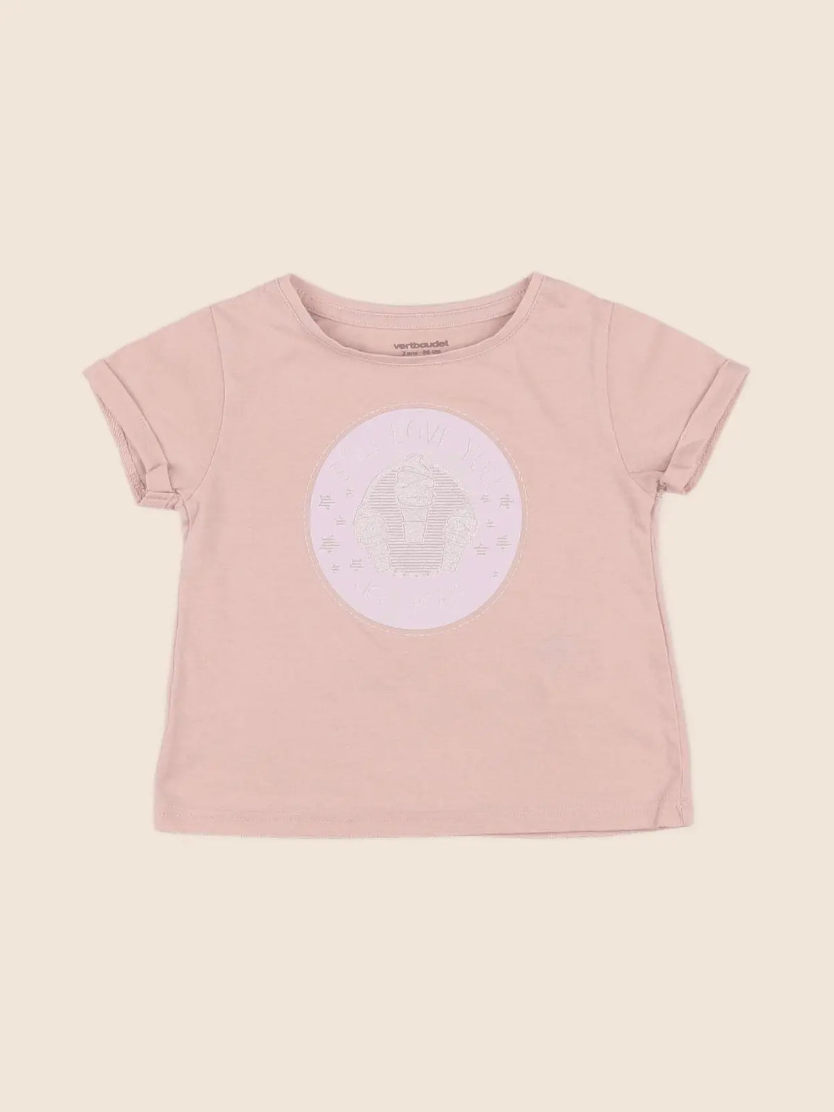 Vertbaudet - tee-shirt rose - 2 ans