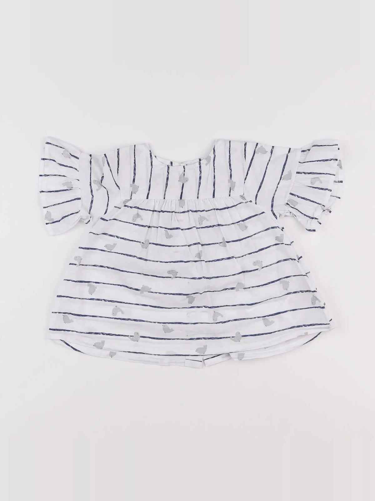 Vertbaudet - blouse blanc, bleu - 12 mois