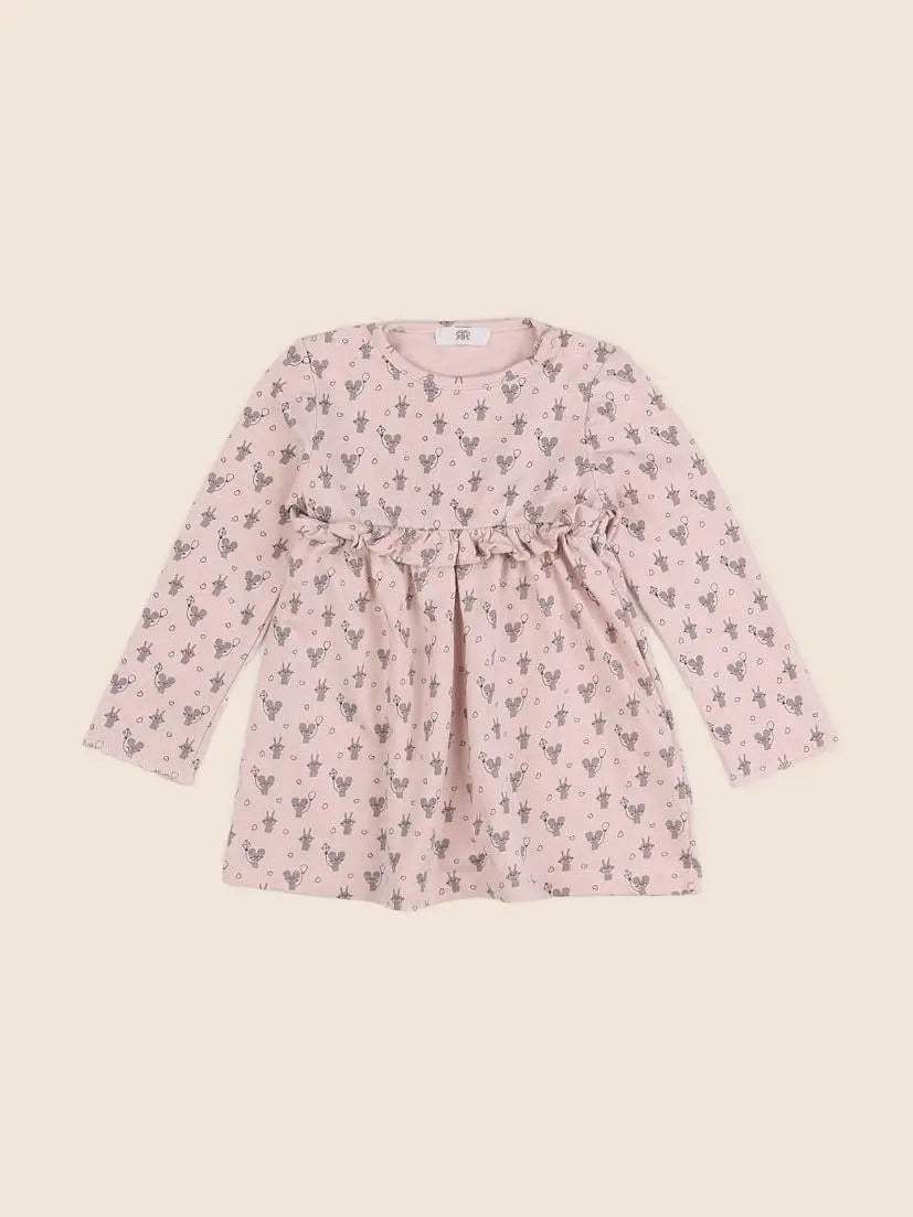 La Redoute - robe rose, gris - 2 ans