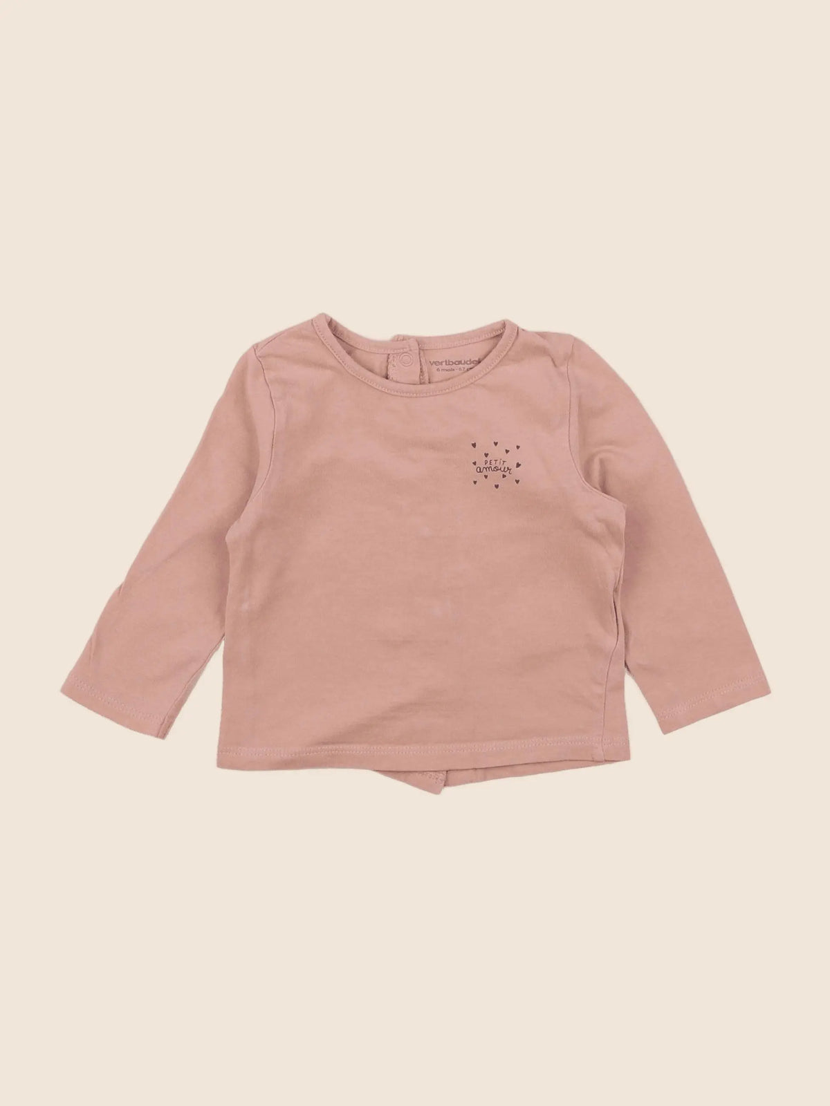 Vertbaudet - tee-shirt rose - 6 mois