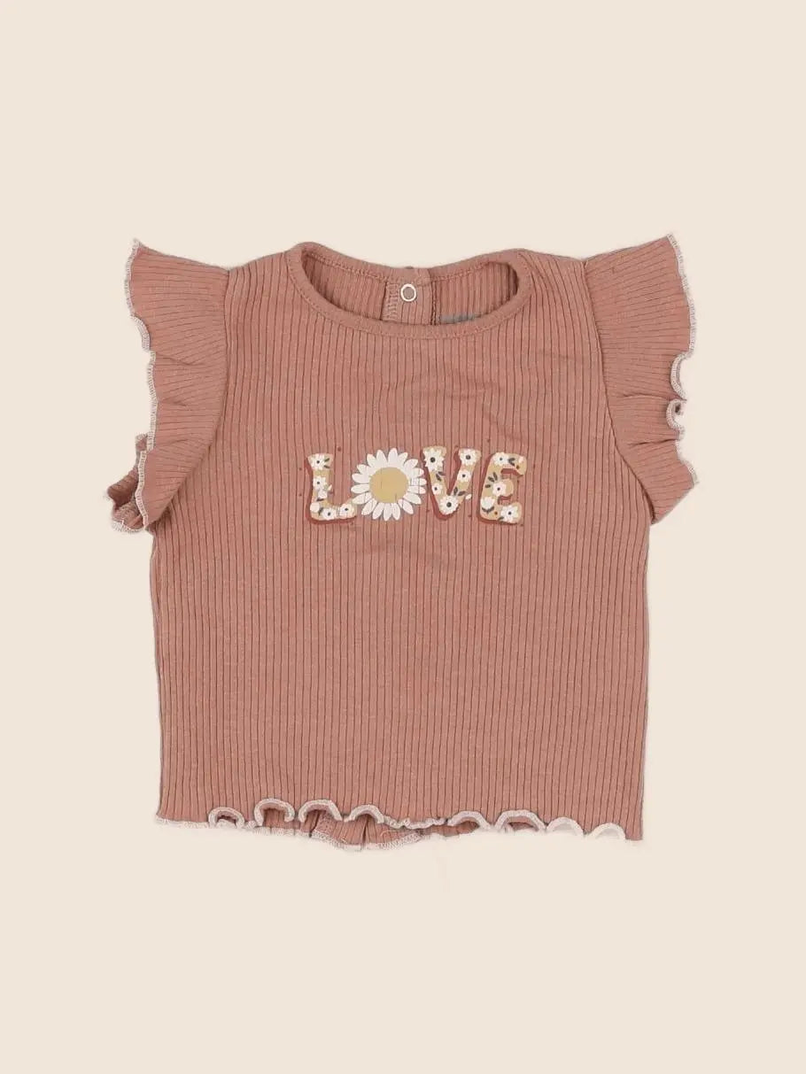 Vertbaudet - tee-shirt marron - 6 mois