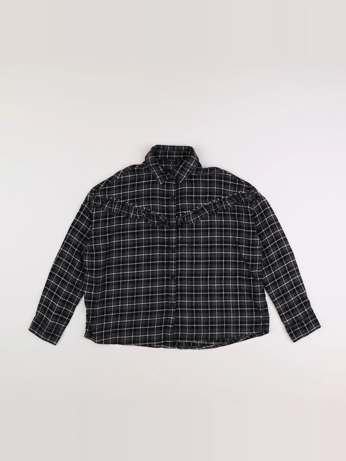 IKKS - chemise gris, noir - 10 ans