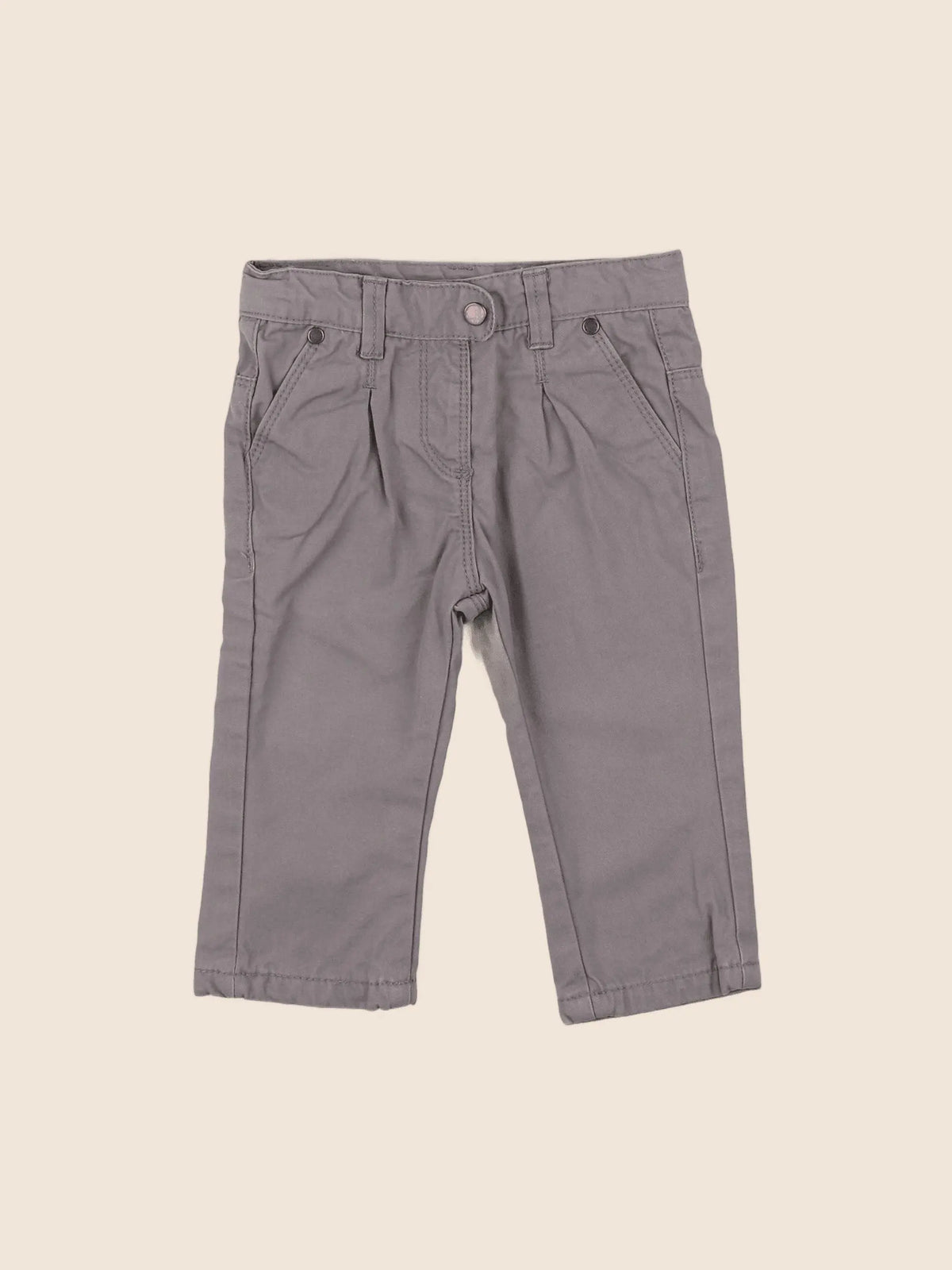 Vertbaudet - pantalon doublé gris - 9 mois