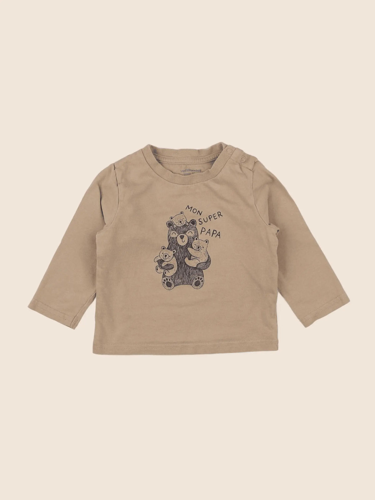 Vertbaudet - tee-shirt beige - 6 mois