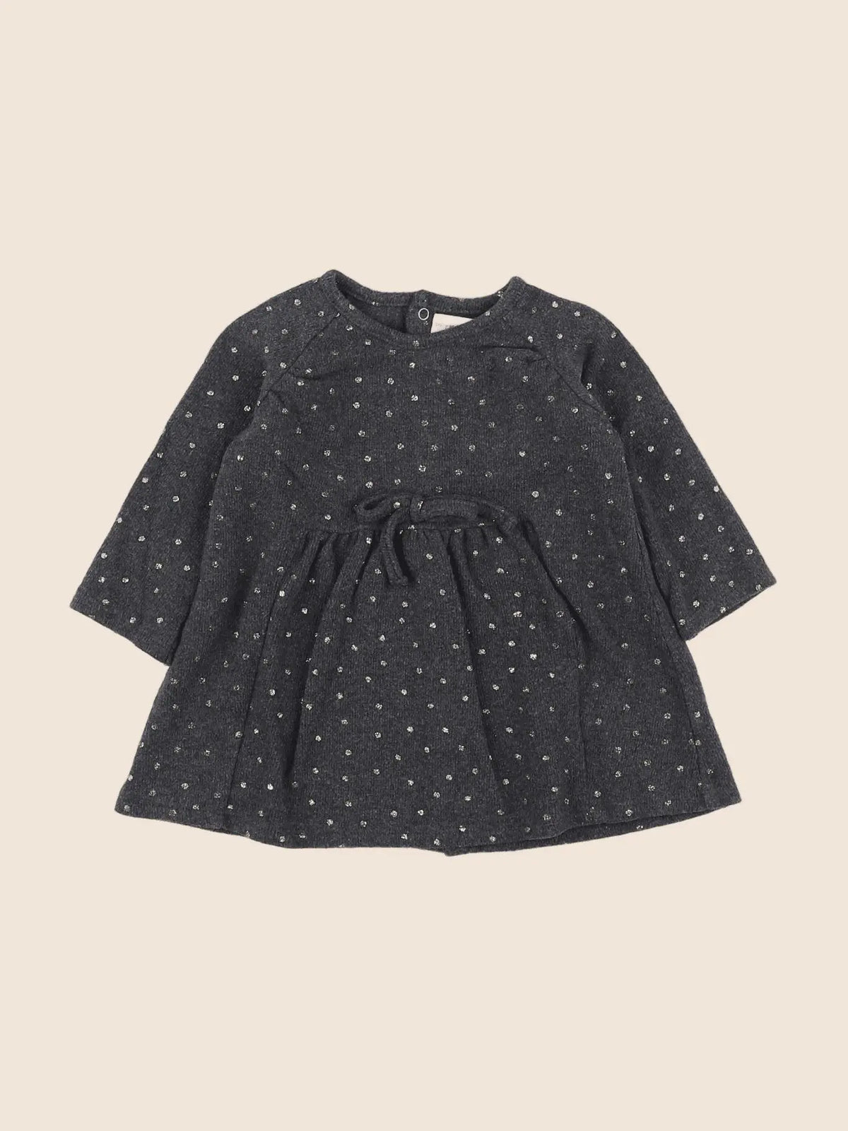 Vertbaudet - robe gris, or - 9 mois
