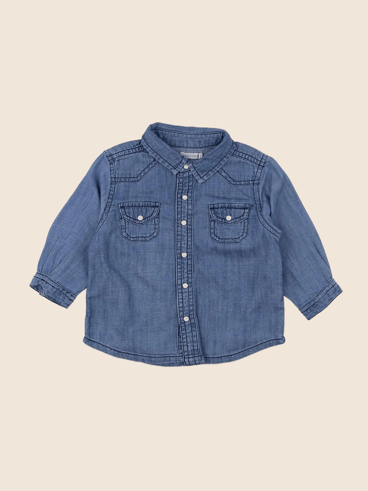 Boutchou - chemise bleu - 9 mois