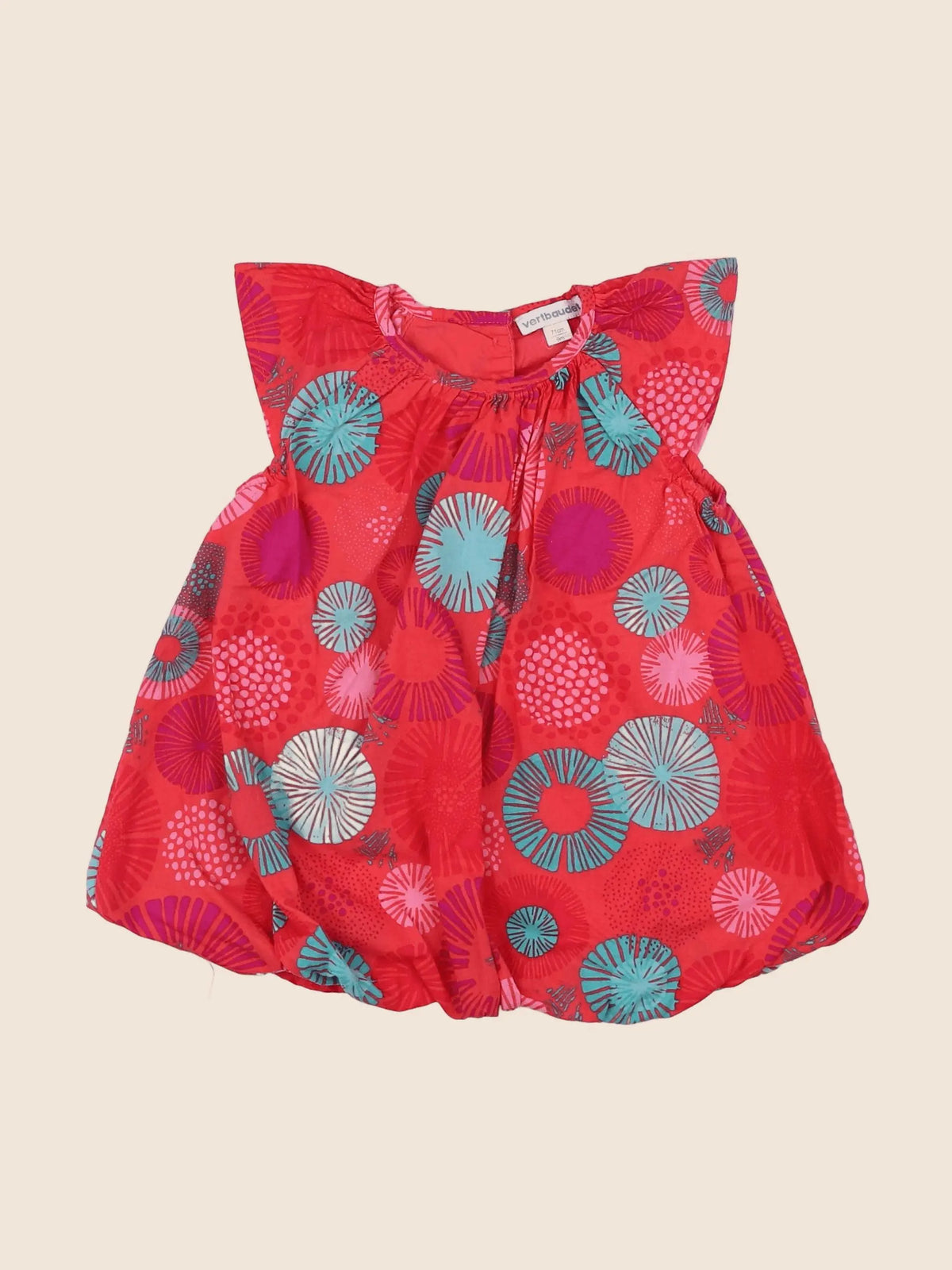 Vertbaudet - robe rose, bleu - 9 mois