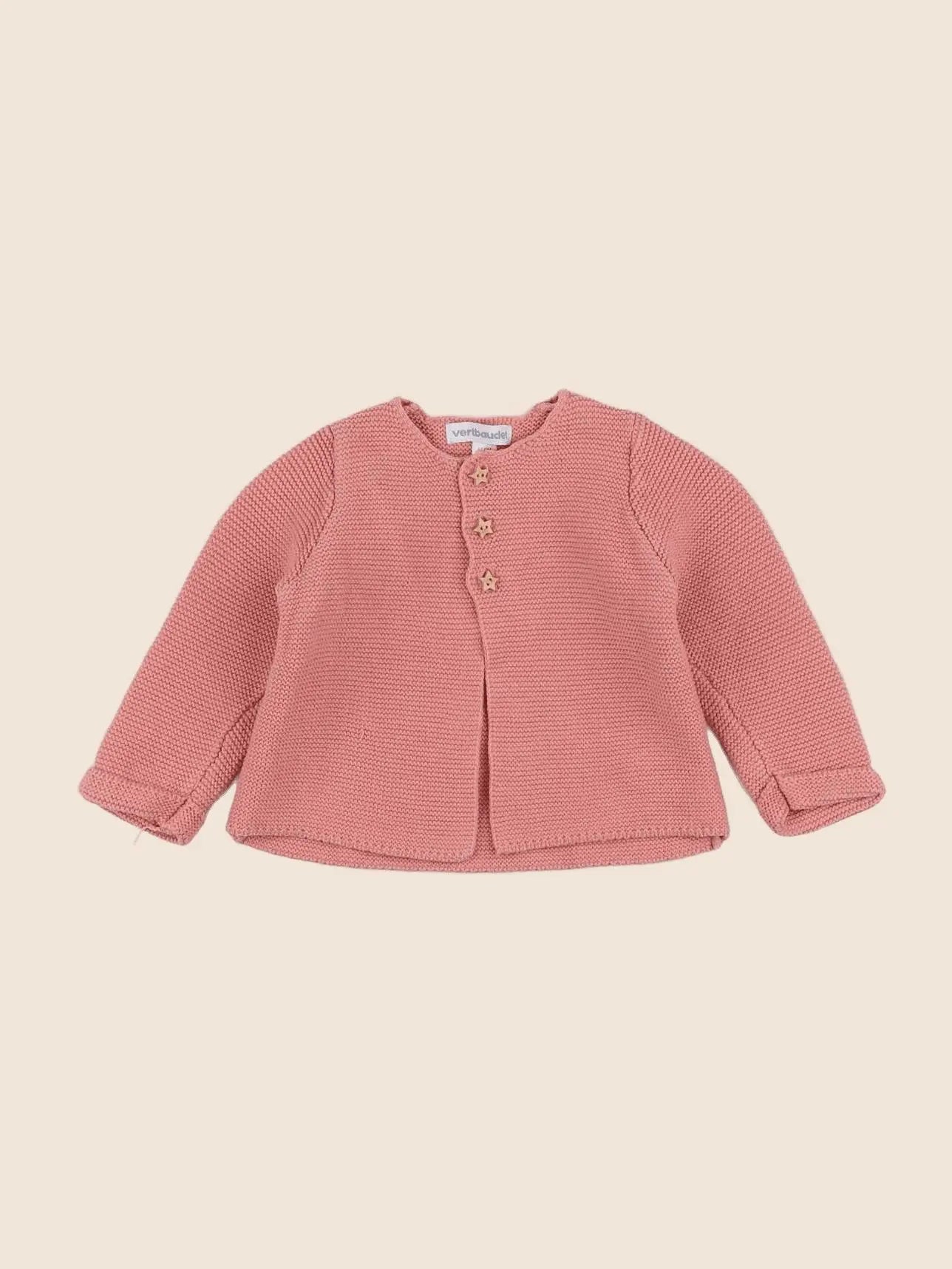 Vertbaudet - gilet rose - 6 mois